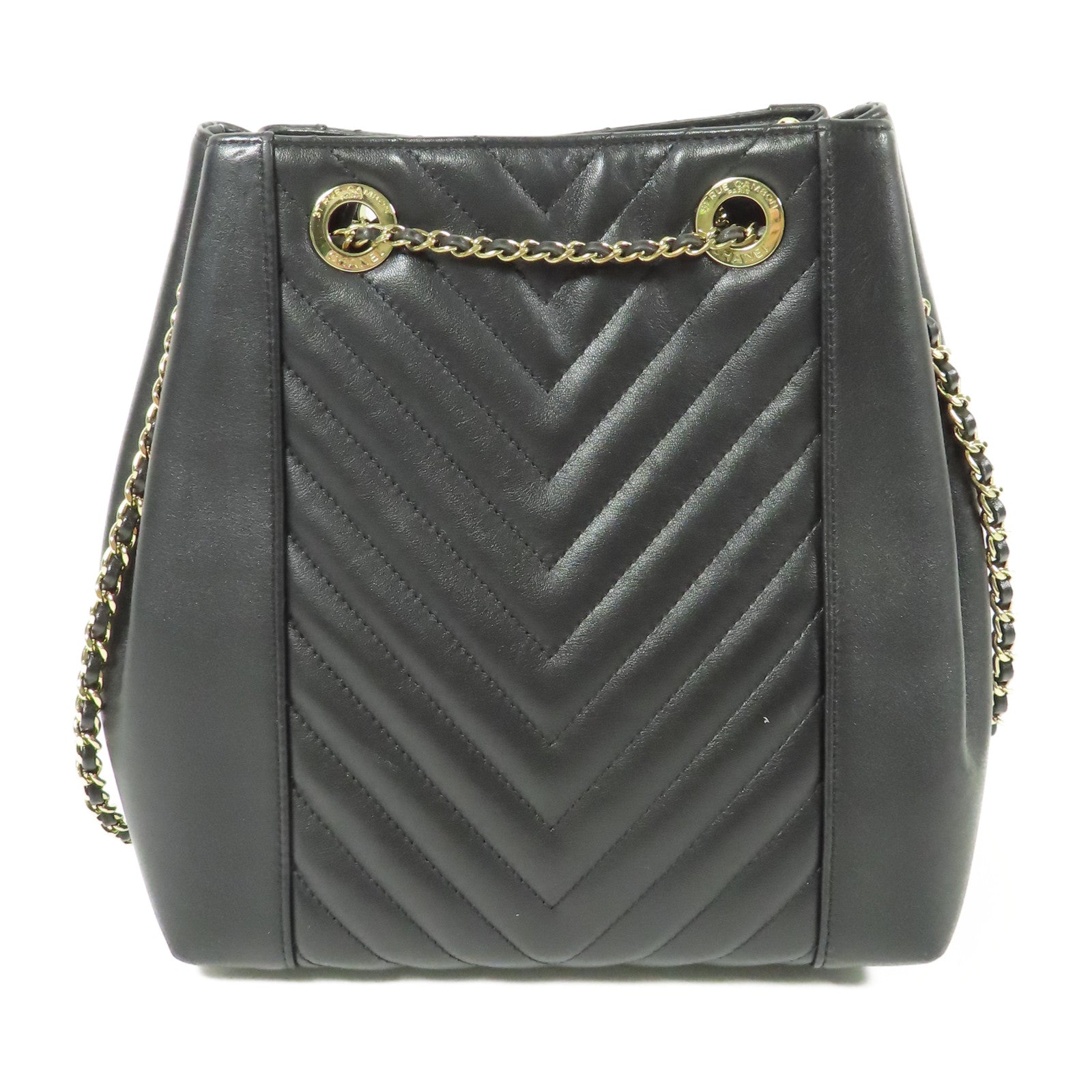 CHANEL 牛皮皮革Drawstring Bucket金扣肩背袋