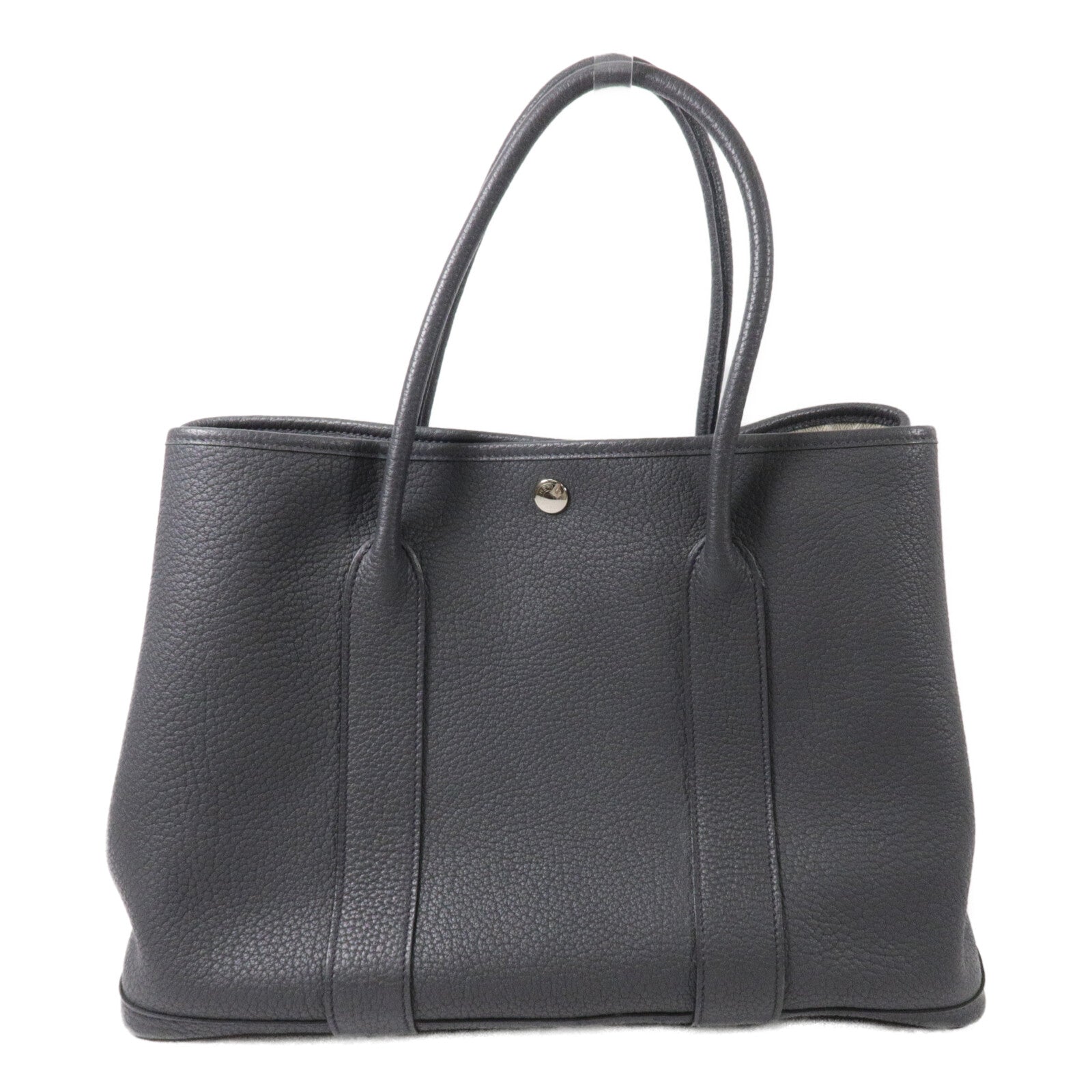 HERMES Negonda皮革Garden Party PM手挽袋Graphite