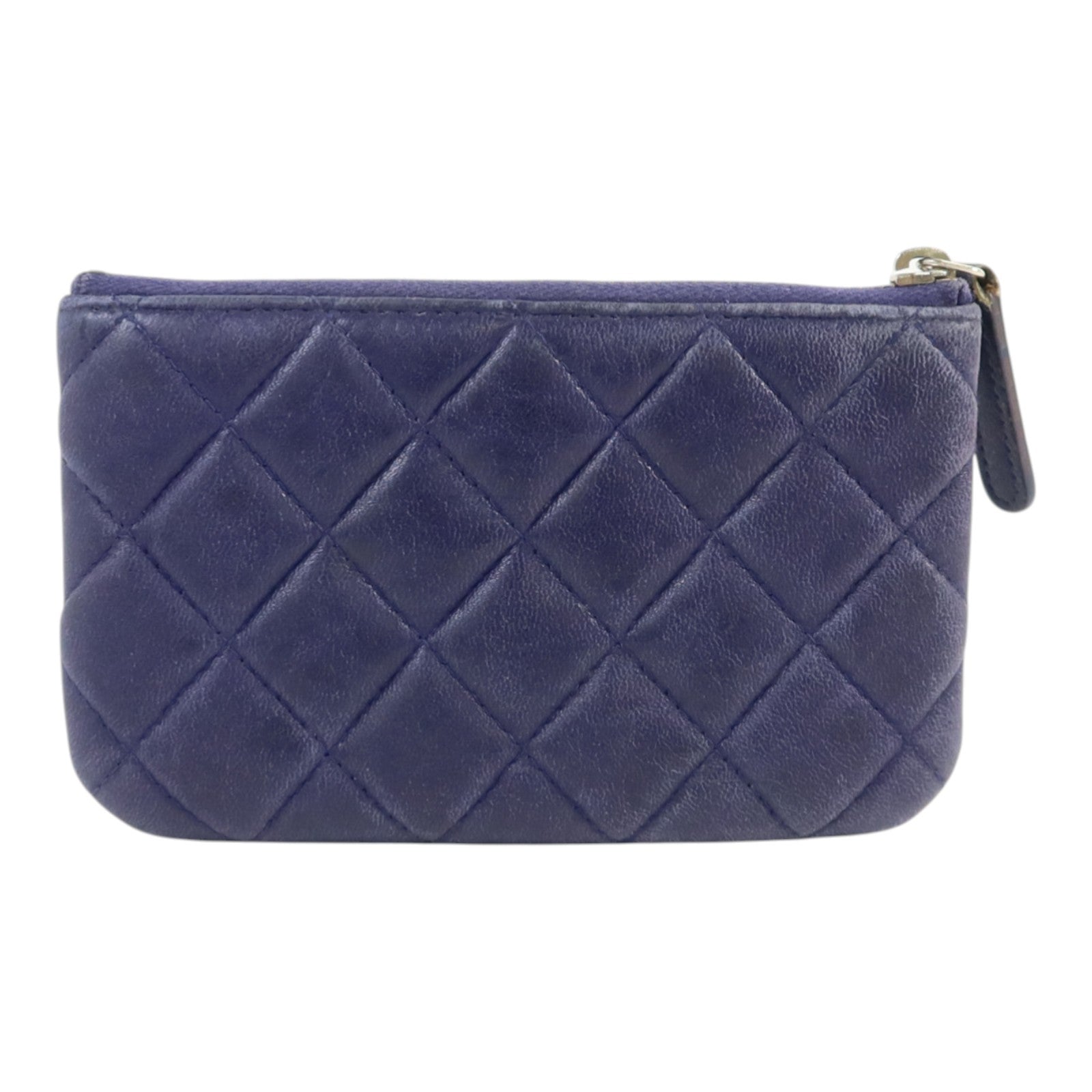 CHANEL 羊皮皮革Mini Zipped Pouch銀扣手拿包