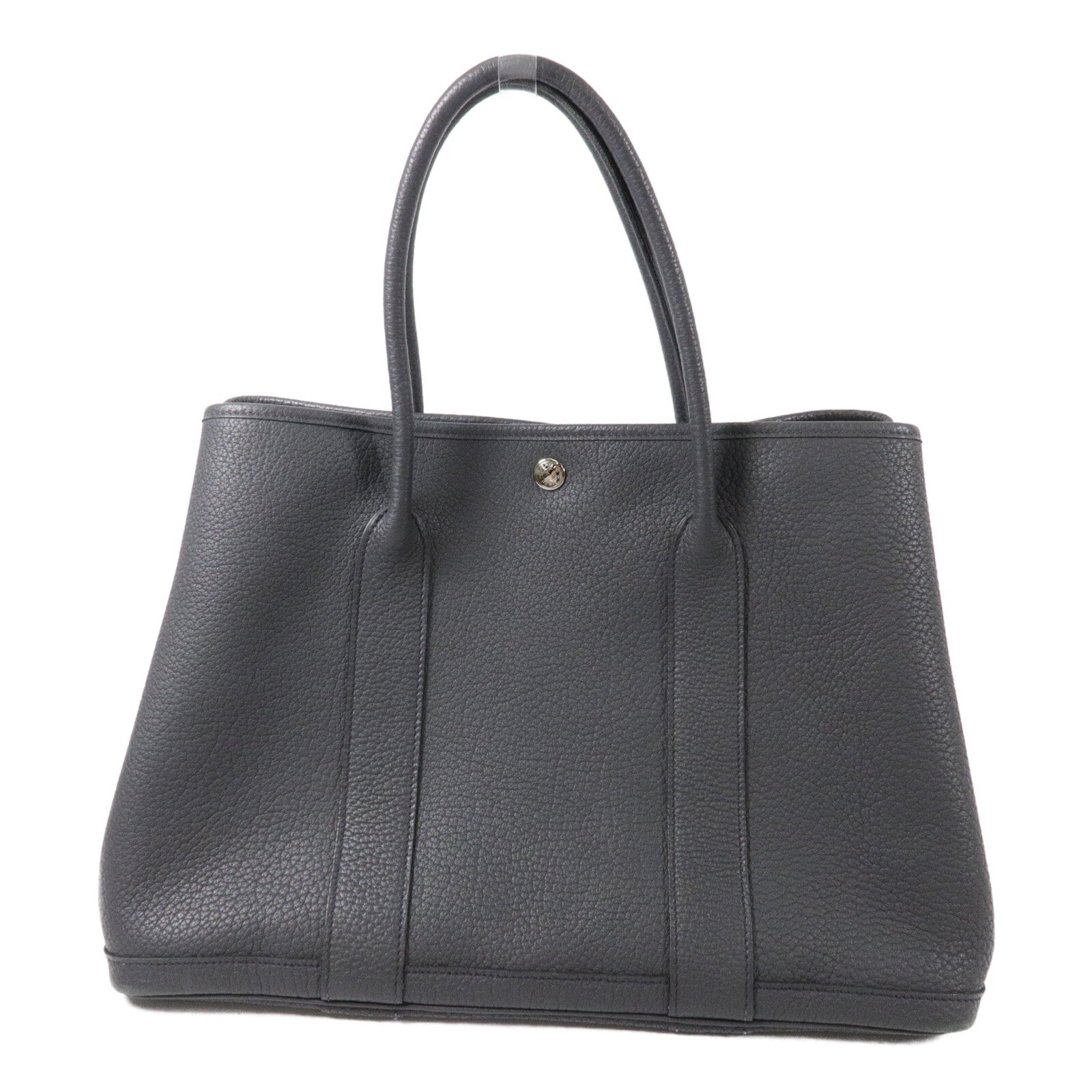 HERMES Negonda皮革Garden Party PM手挽袋Graphite