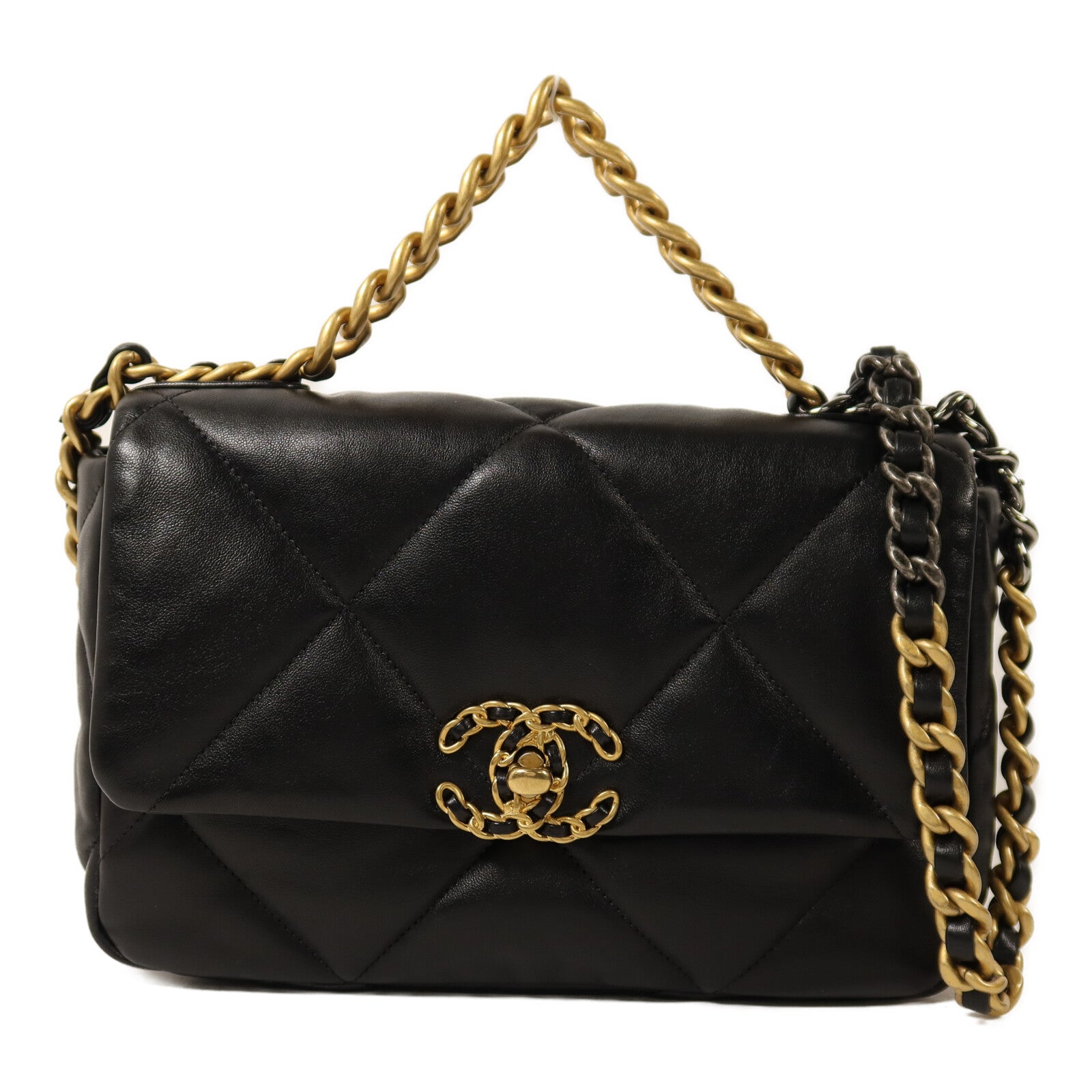 CHANEL 羊皮皮革C19 Small鏈帶肩背袋