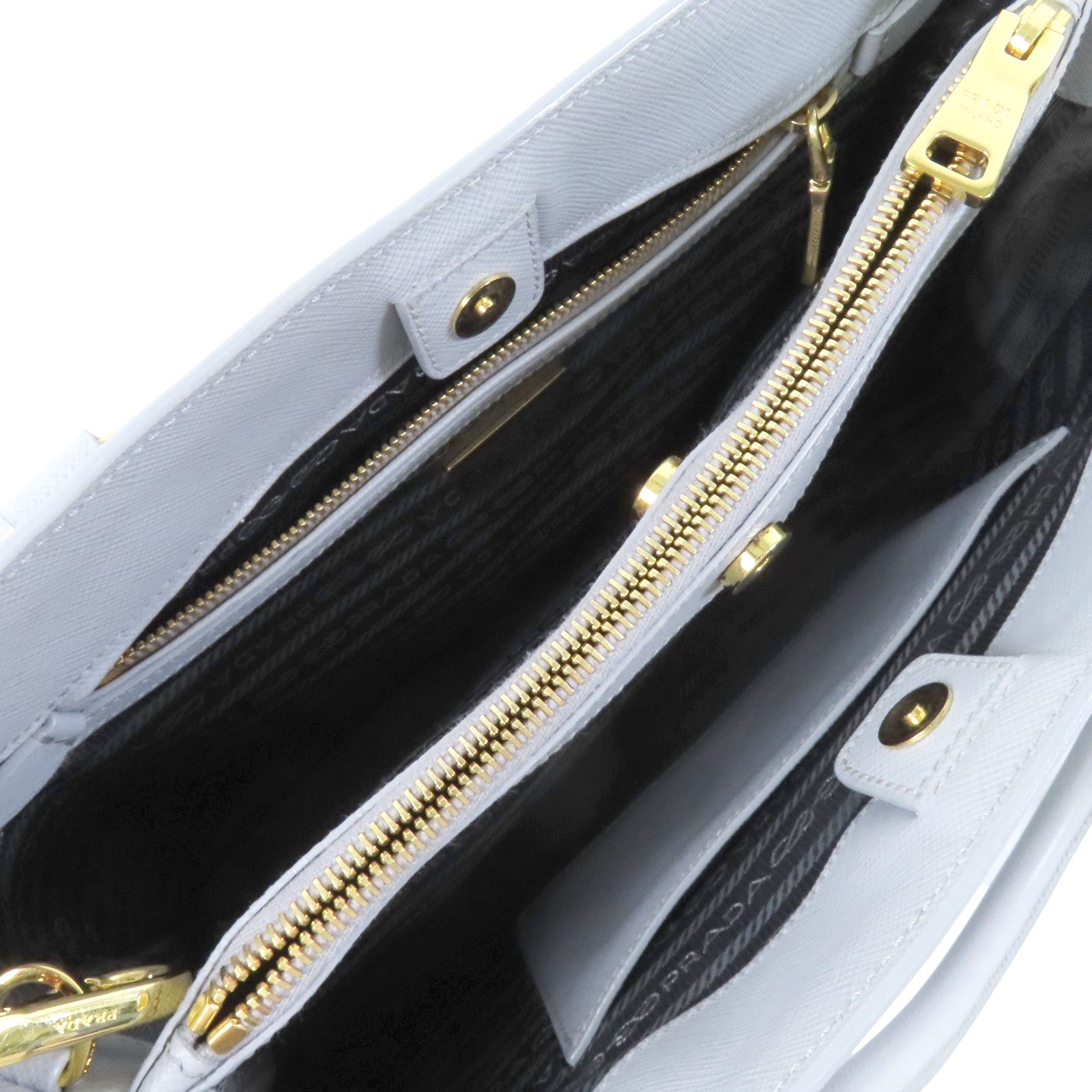 PRADA Saffiano皮革Galleria Saffiano金扣手挽肩背兩用袋