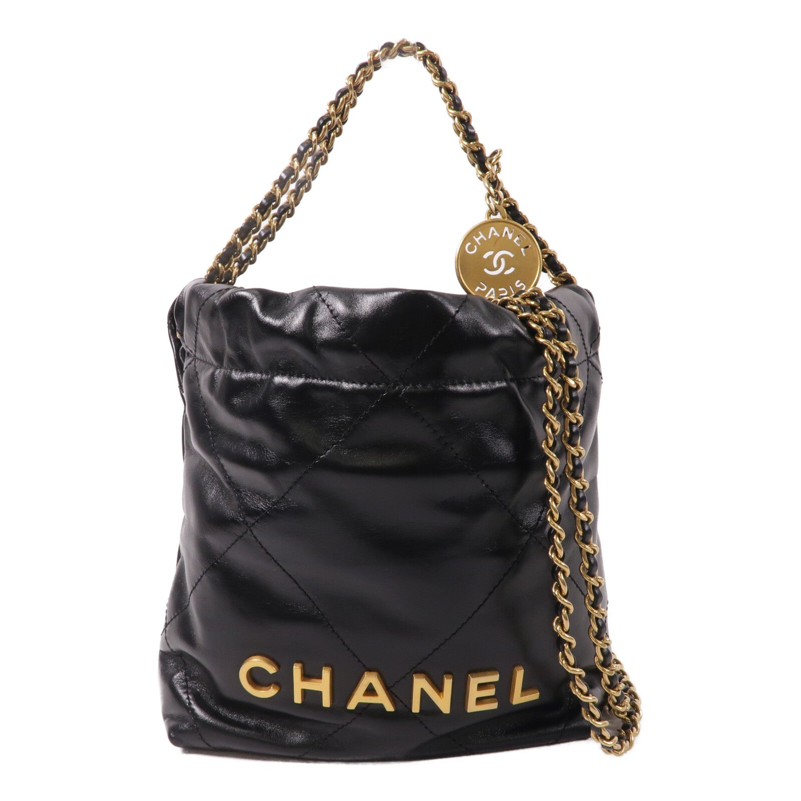 CHANEL 牛皮皮革Chanel 22 Mini鏈帶肩背袋