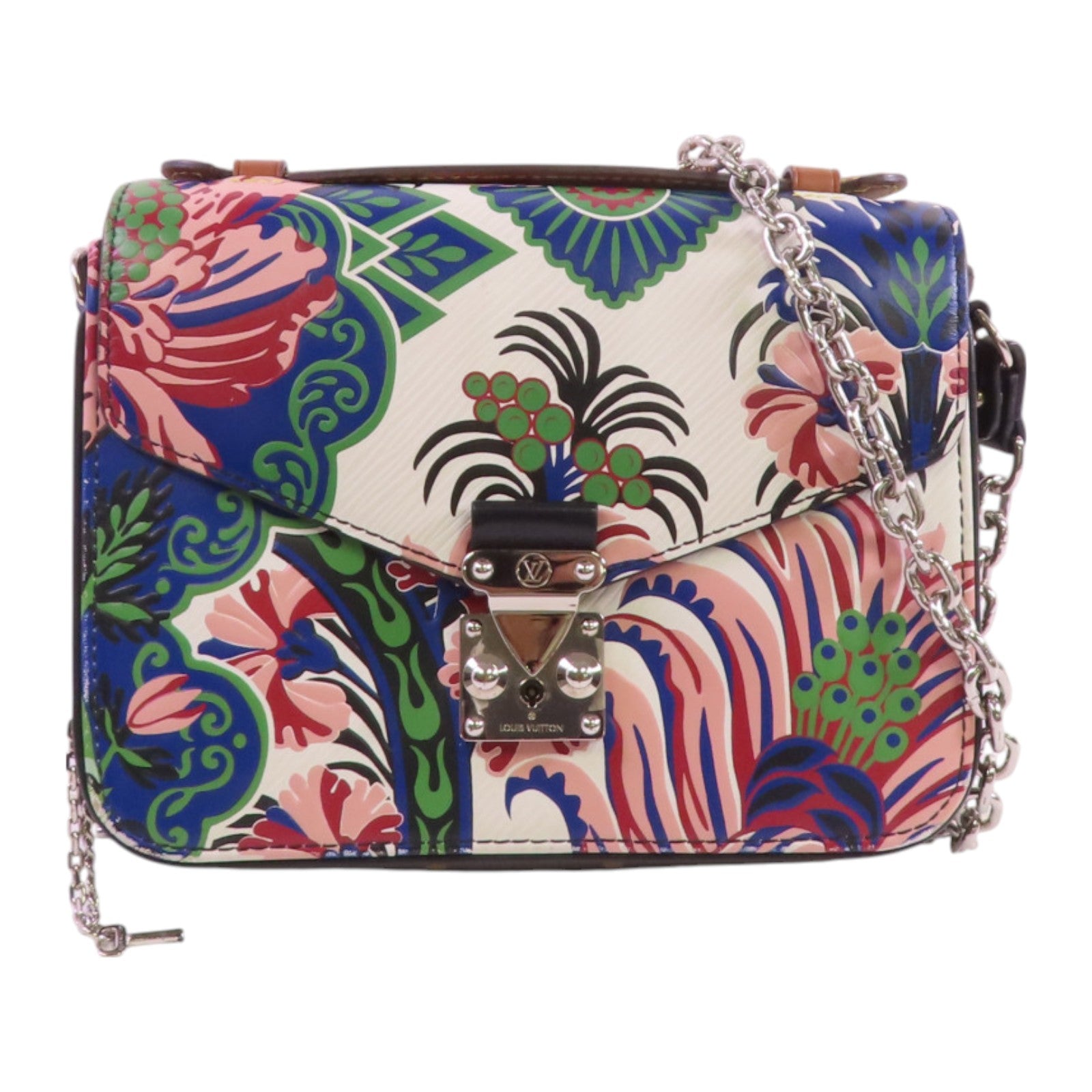 LOUIS VUITTON Epi Leather/Monogram Pochette Metis銀扣鏈帶手挽肩背兩用袋