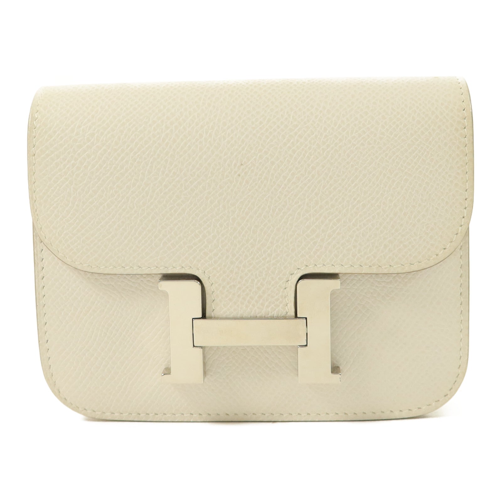HERMES 【激減優惠】Epsom皮革Constance Slim錢包Blanc