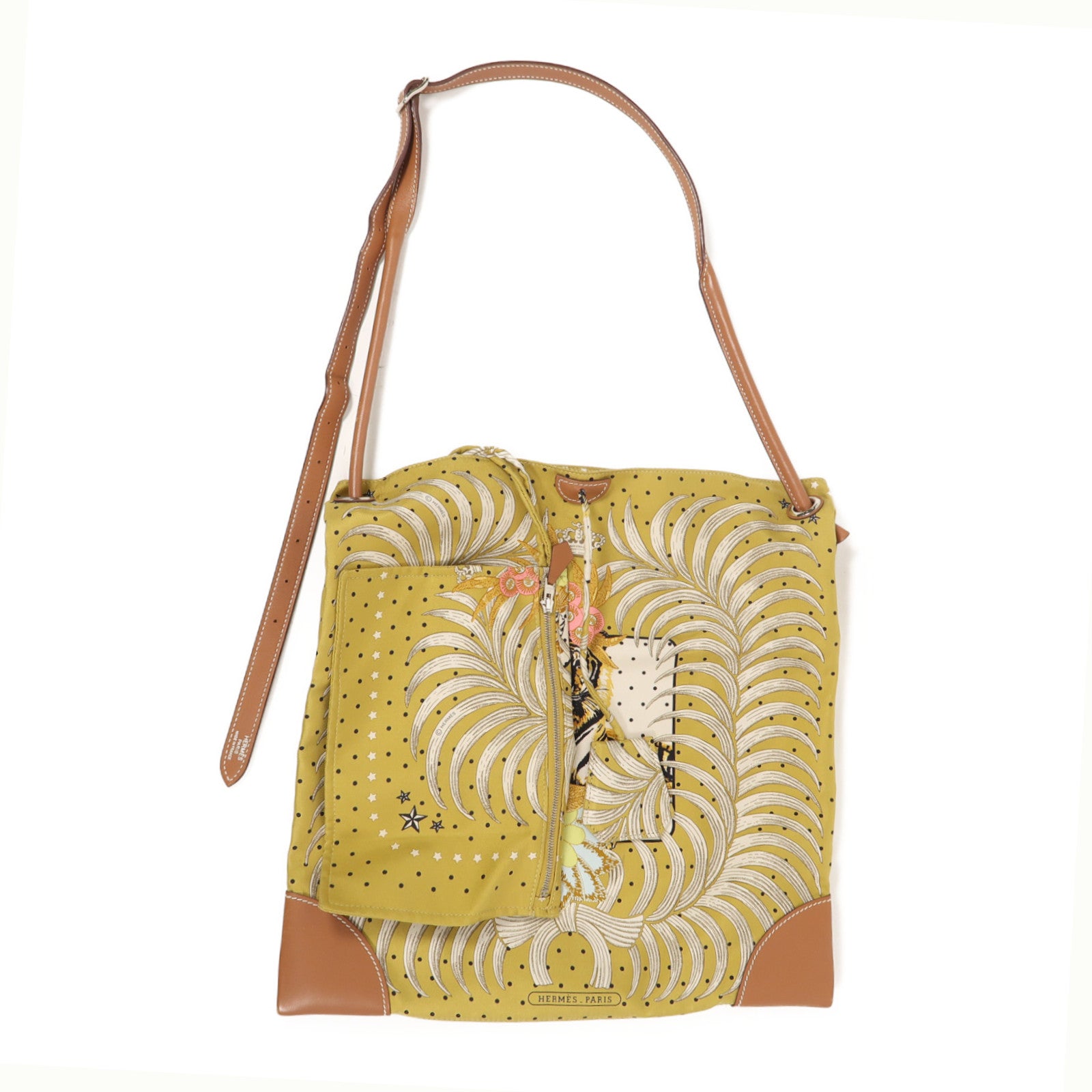 HERMES 絲質Silky City 33銀扣肩背袋黃色/啡色/粉紅色– Brand Off Hong