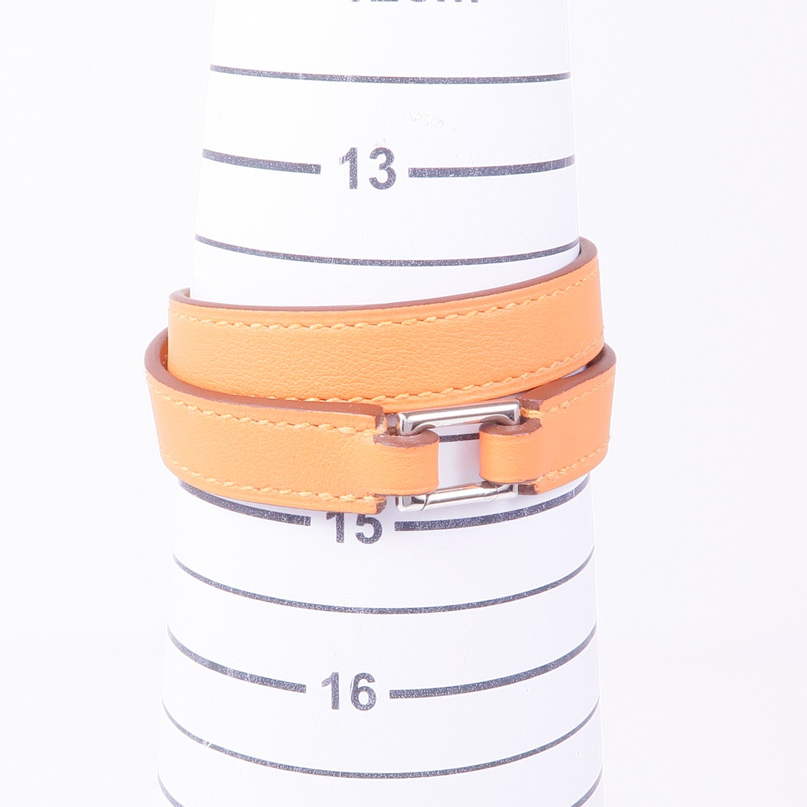 HERMES 【萬聖節商品】皮革Rivale Double Tour銀扣手帶