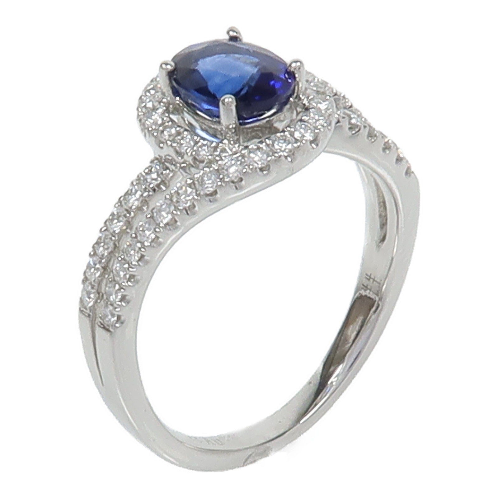 JEWELRY 18K白金Sapphire/Diamond Ring藍寶石/鑽石戒指US#6.25