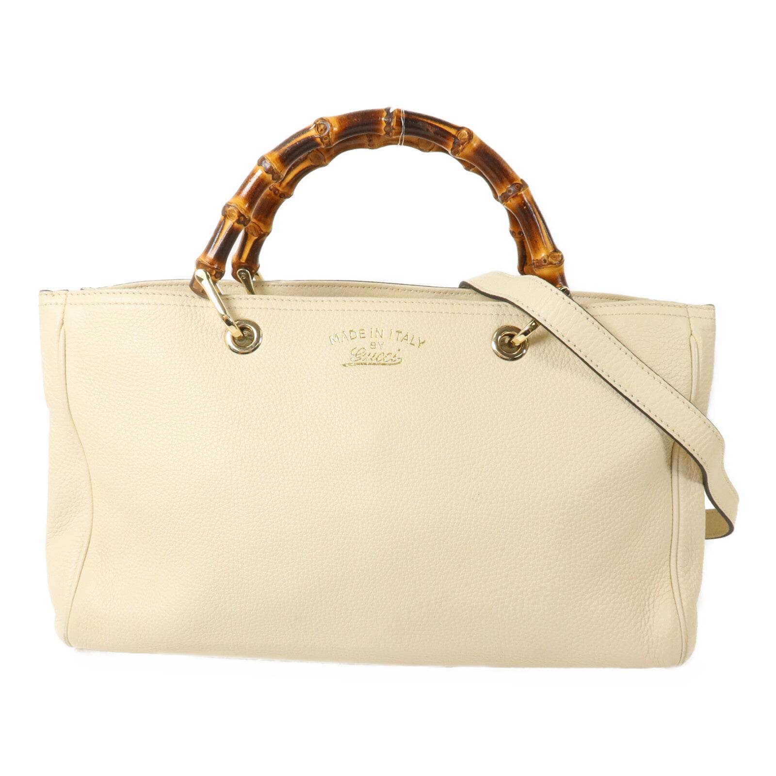 GUCCI 牛皮皮革Bamboo Shopper手挽肩背兩用袋