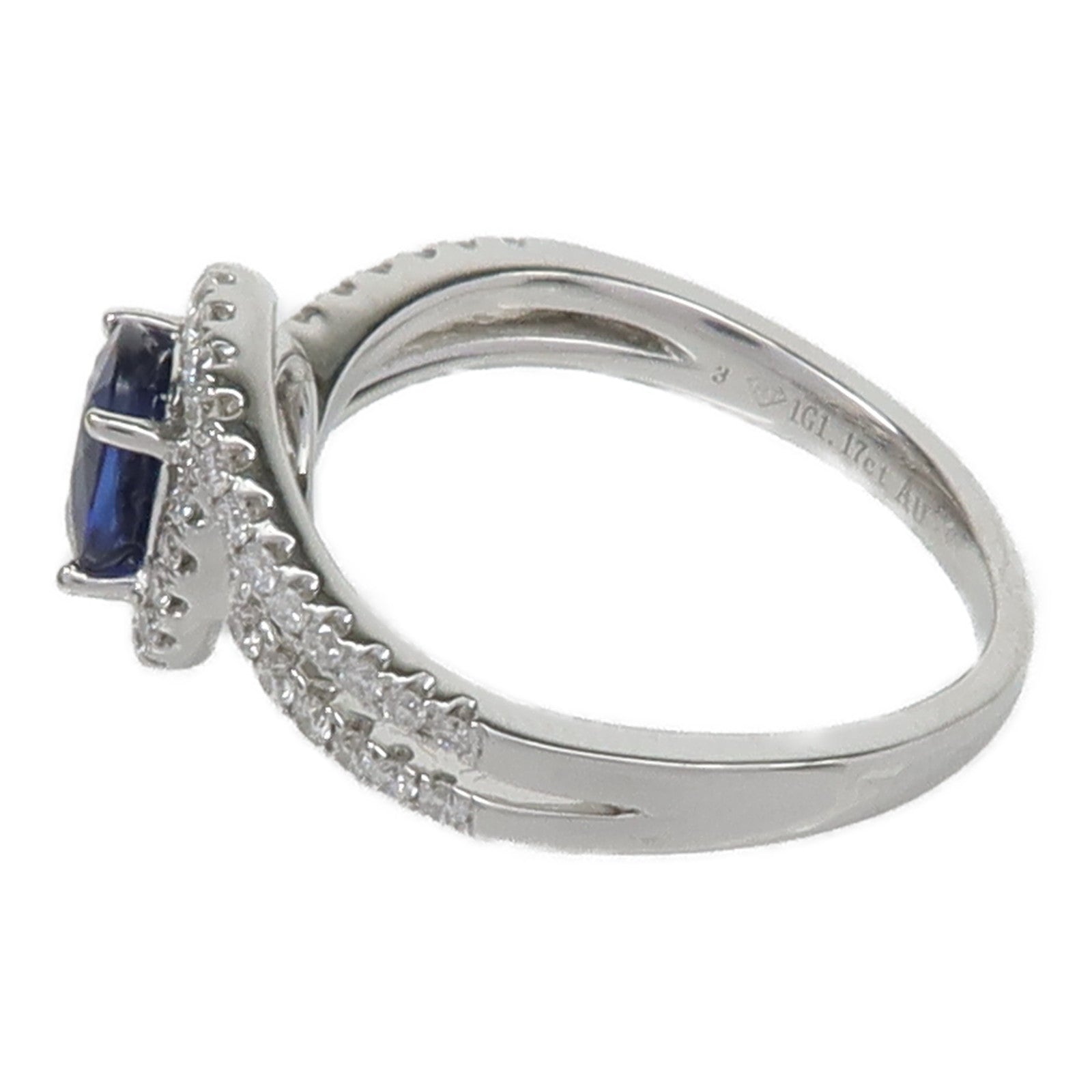 JEWELRY 18K白金Sapphire/Diamond Ring藍寶石/鑽石戒指US#6.25