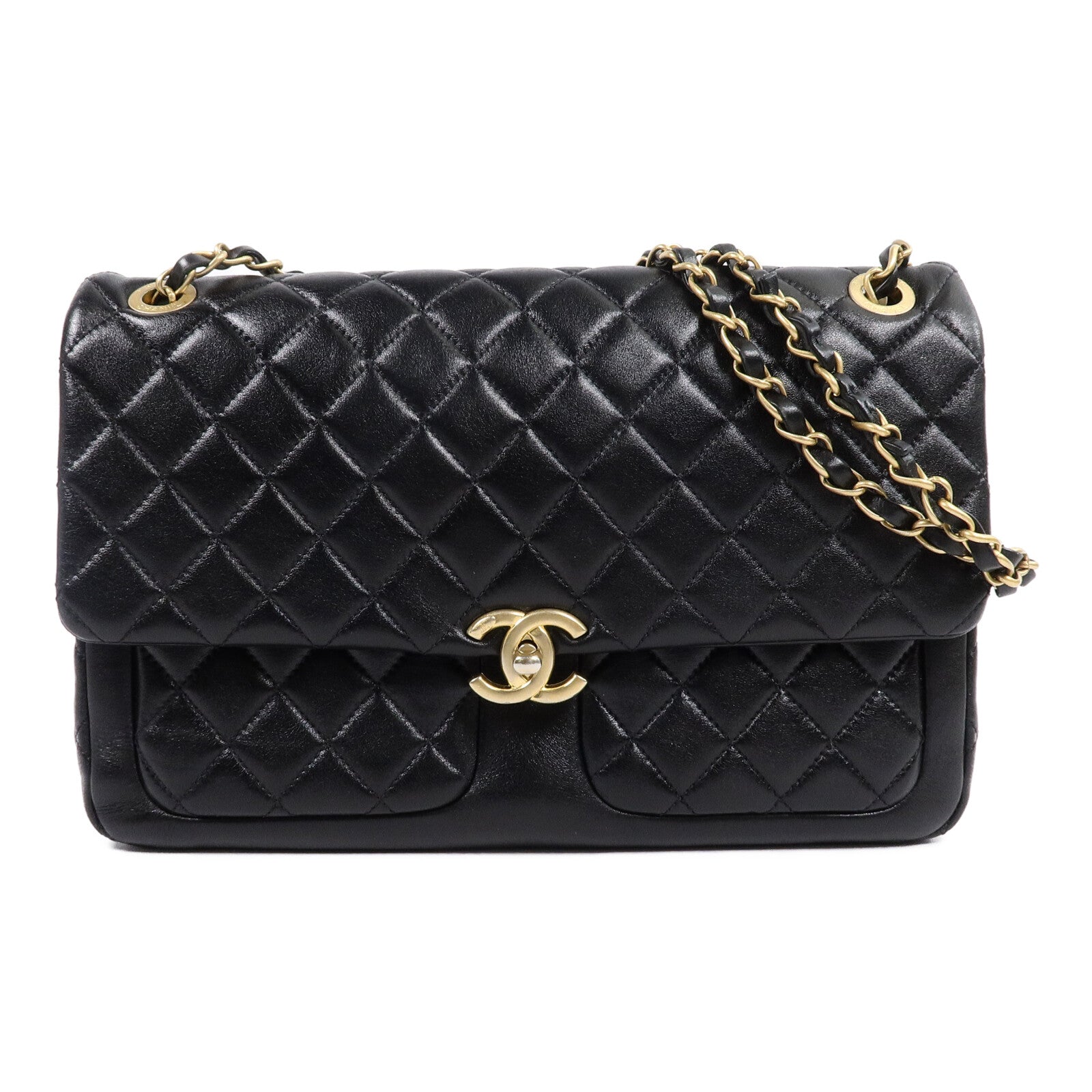 CHANEL 羊皮皮革Chain Shoulder Bag鏈帶肩背袋
