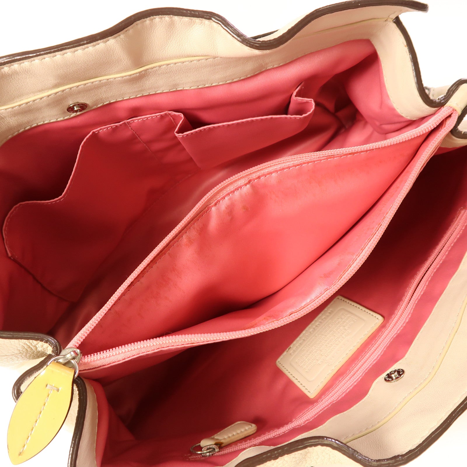 COACH 牛皮皮革Shoulder Bag銀扣肩背袋