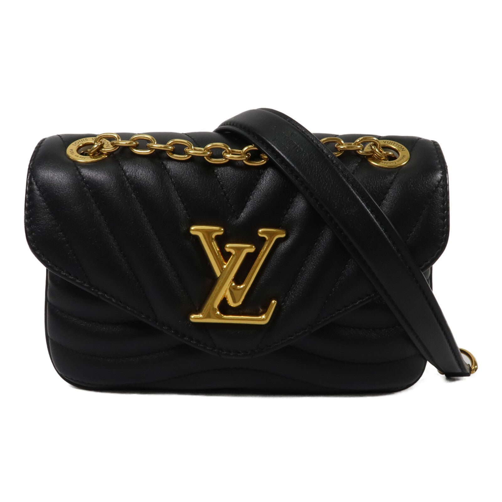 LOUIS VUITTON 牛皮皮革New Wave Chain Bag PM鏈帶肩背袋
