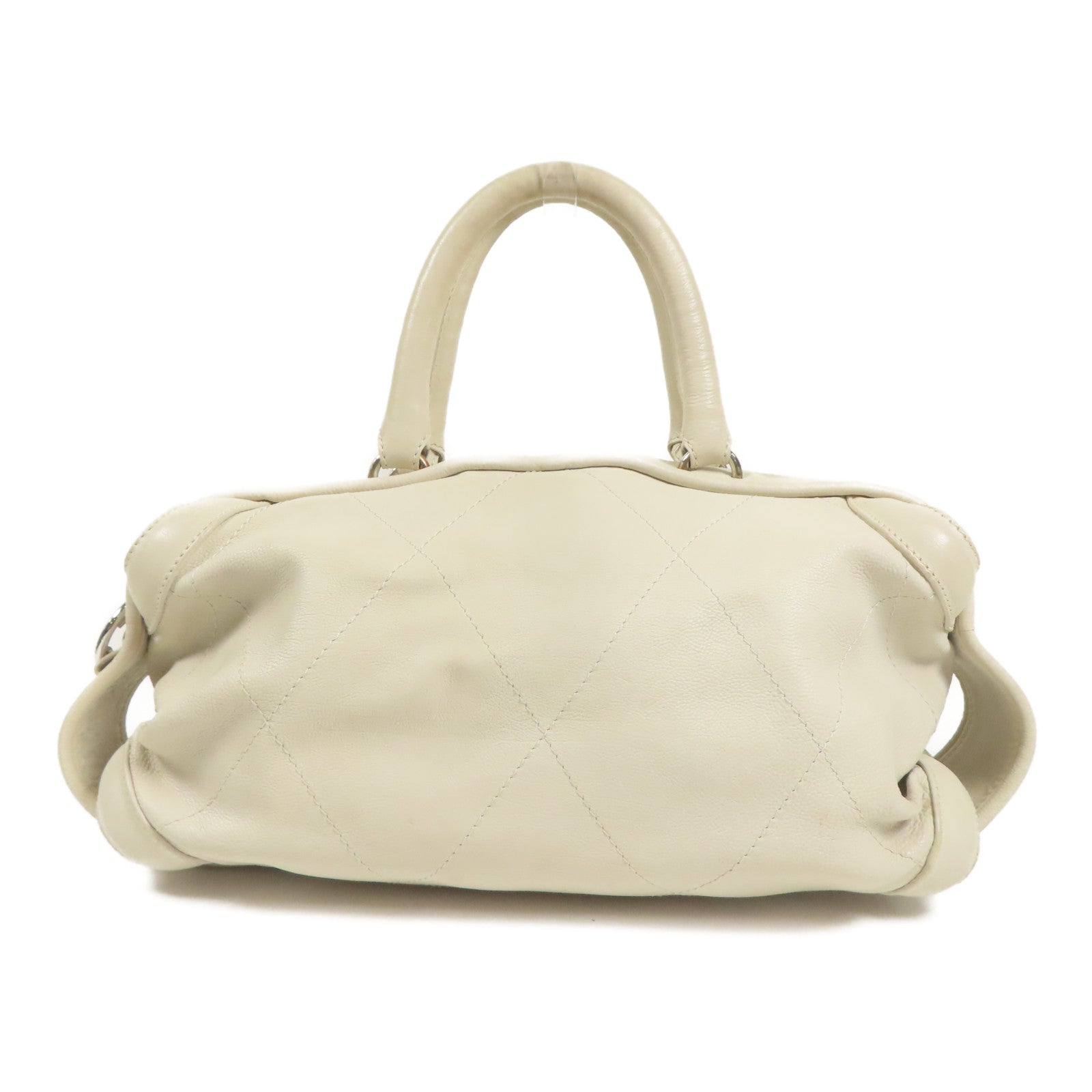 CHANEL 【激減優惠】牛皮皮革Hand Bag銀扣手挽袋