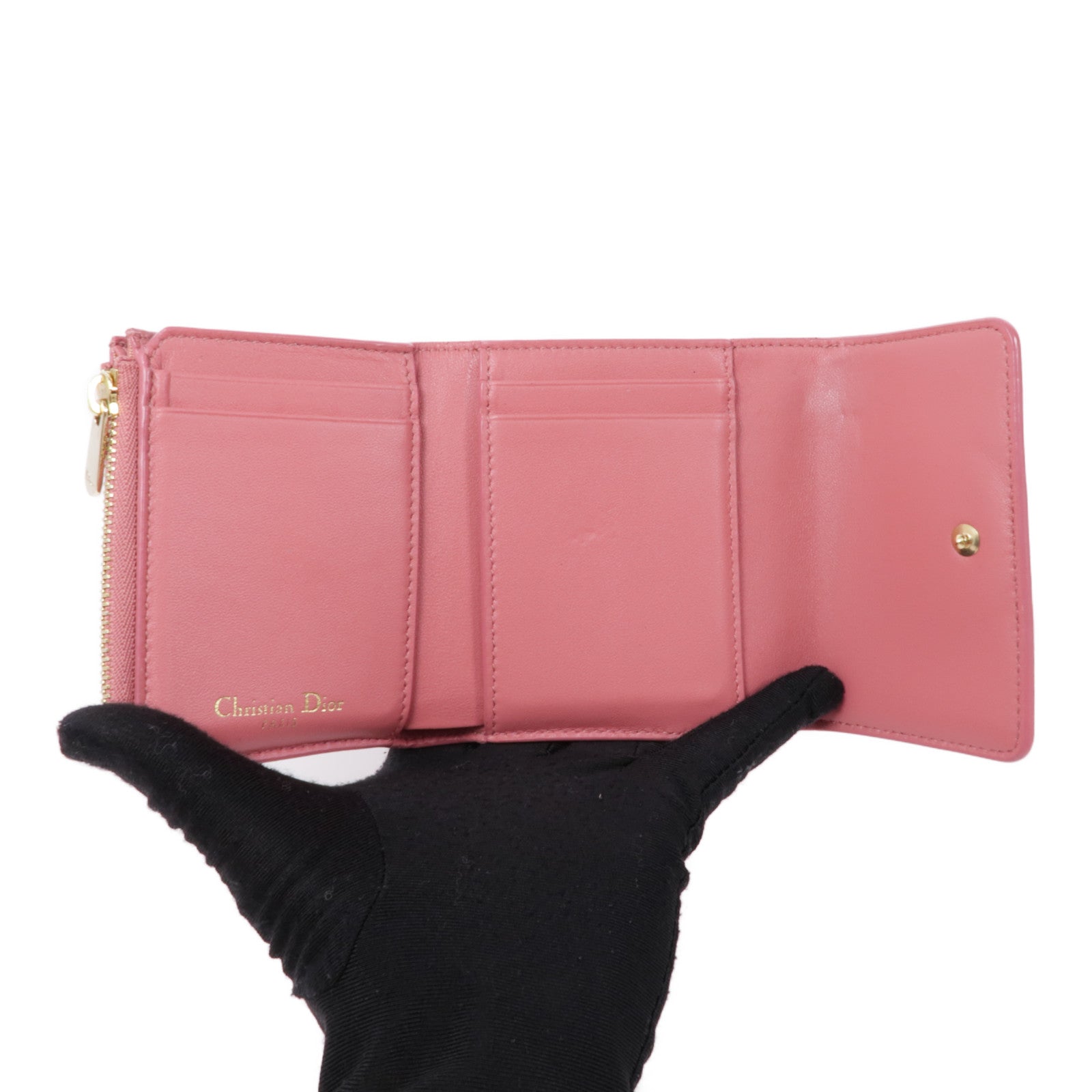 Dior 牛皮皮革Wallet金扣錢包