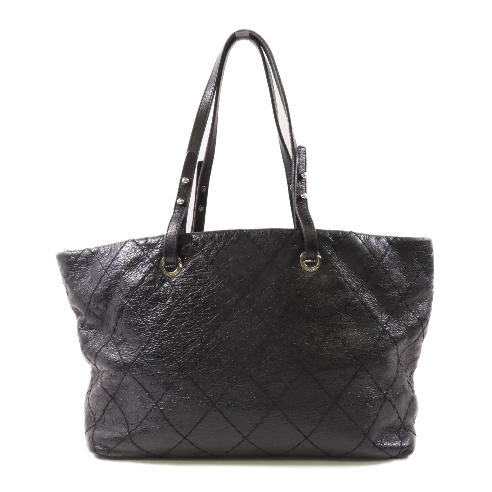 CHANEL 牛皮皮革Shoulder Bag銀扣肩背袋