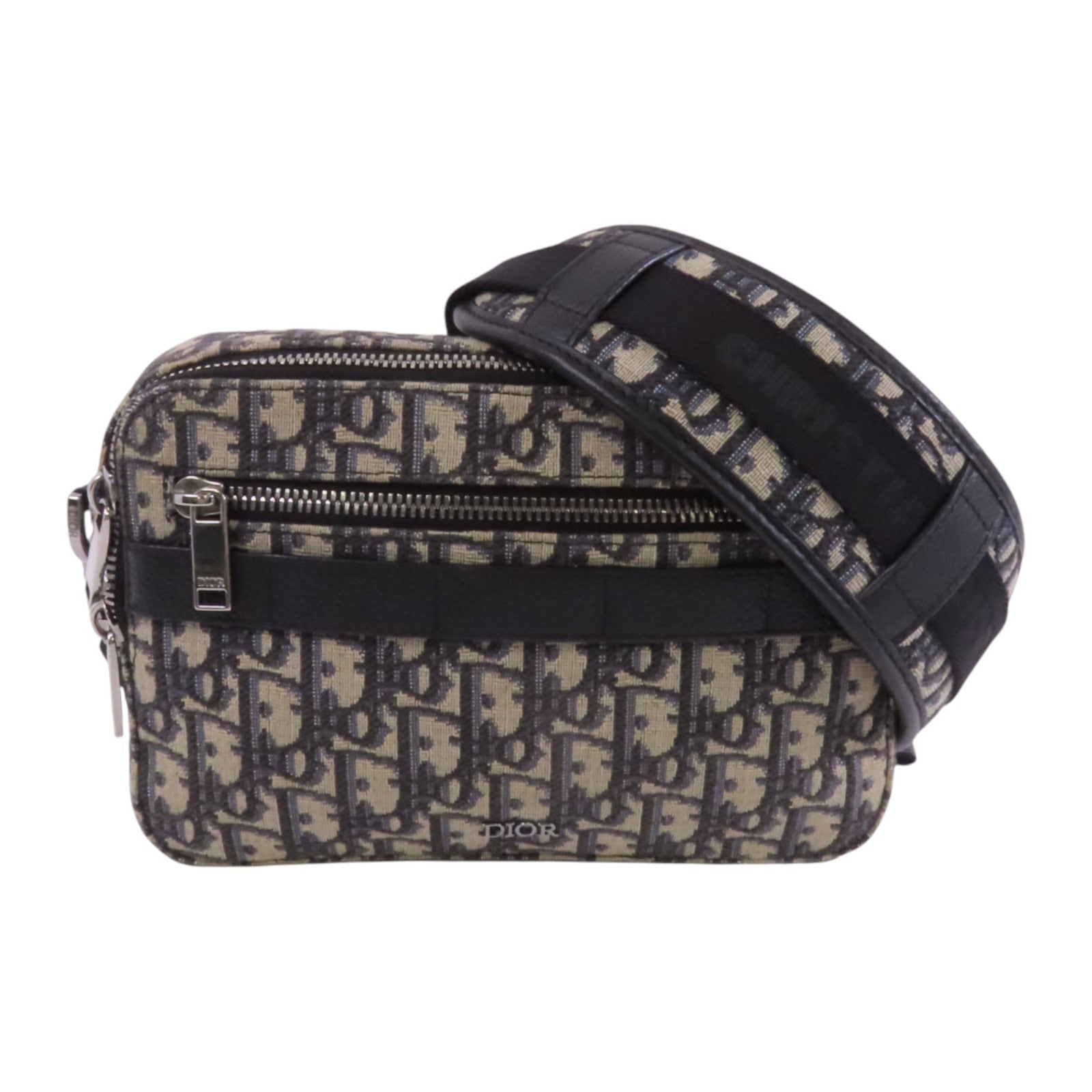 Dior Oblique帆布Safari Oblique銀扣肩背袋
