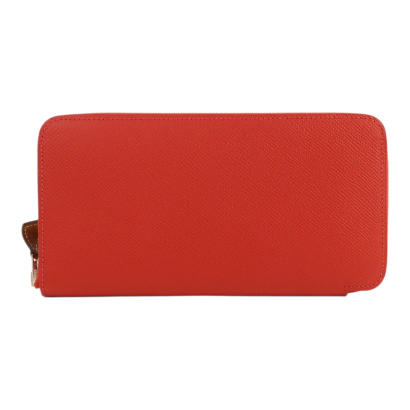 HERMES Epsom皮革Silk In Compact銀扣長錢包Rose Jaipur