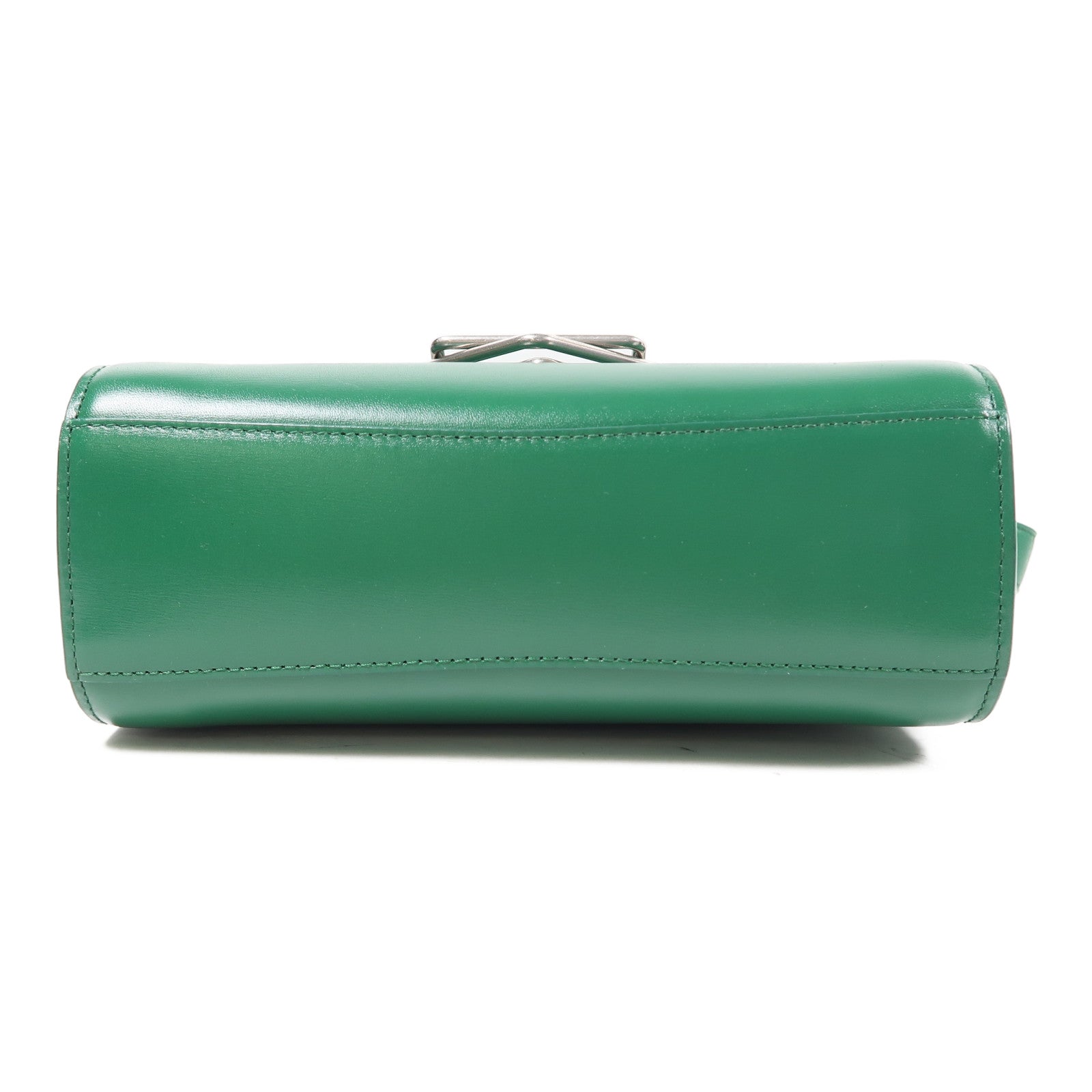 BOTTEGA VENETA 【激減優惠】牛皮皮革The Clip銀扣肩背袋綠色