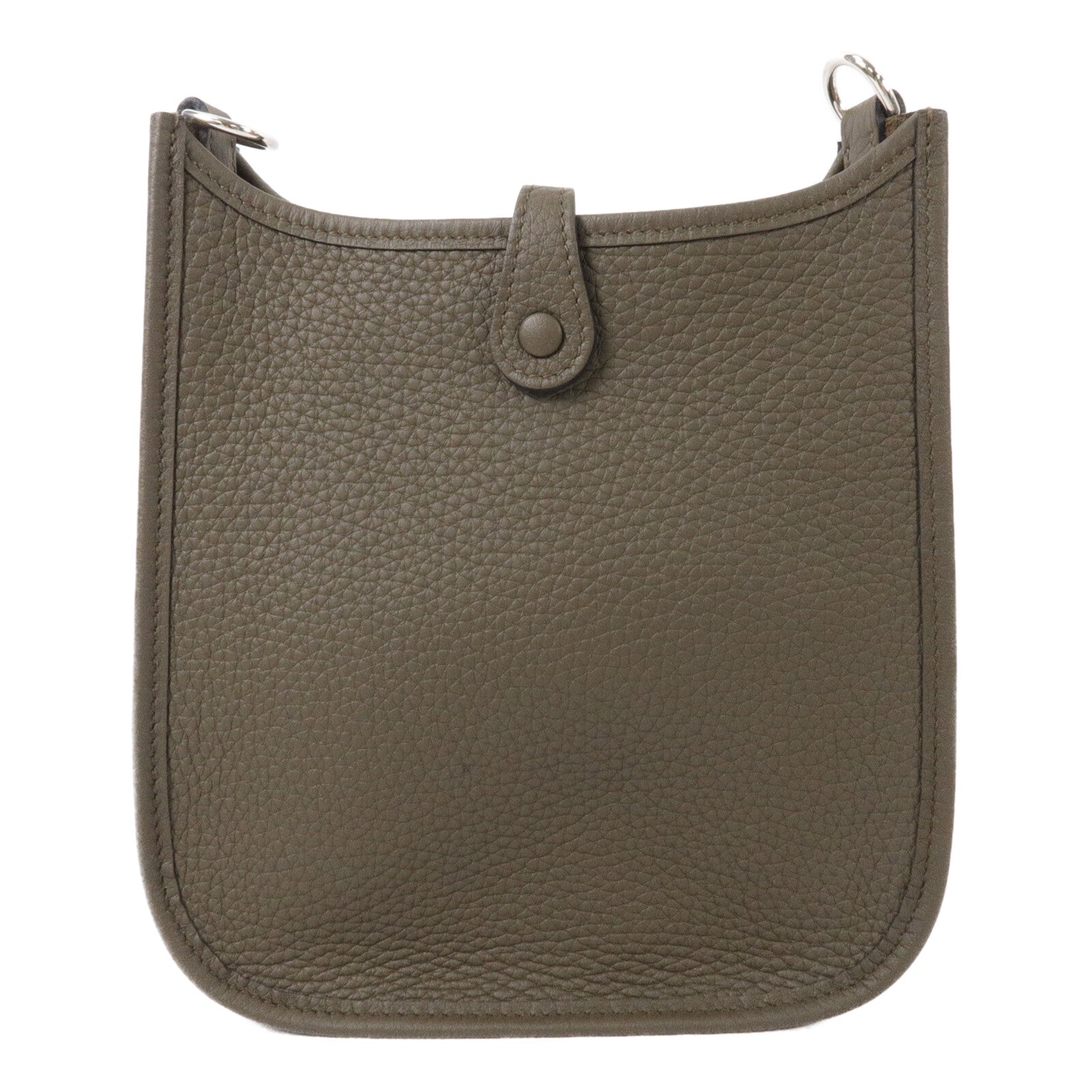HERMES Clemence皮革Mini Evelyne肩背袋Vert Laden