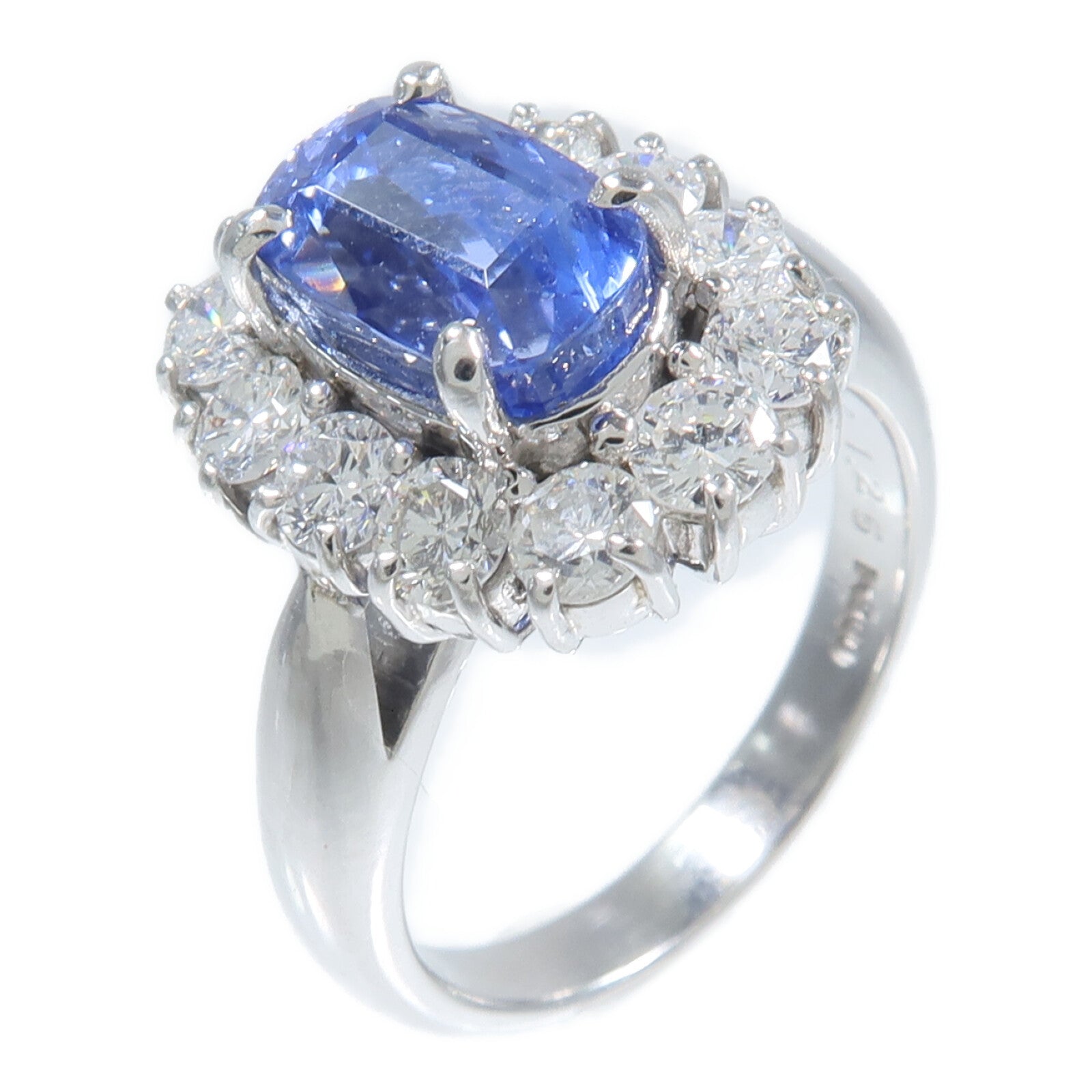JEWELRY PT900鉑金Sapphire Diamond Ring藍寶石/鑽石戒指