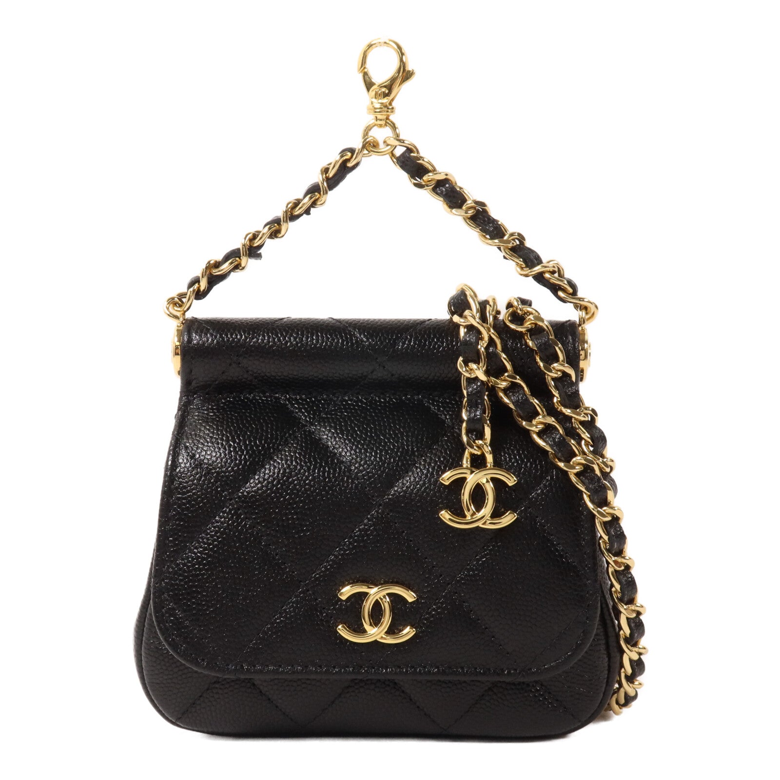 CHANEL 牛皮皮革Bar Clutch On Chain鏈帶手挽肩背兩用袋