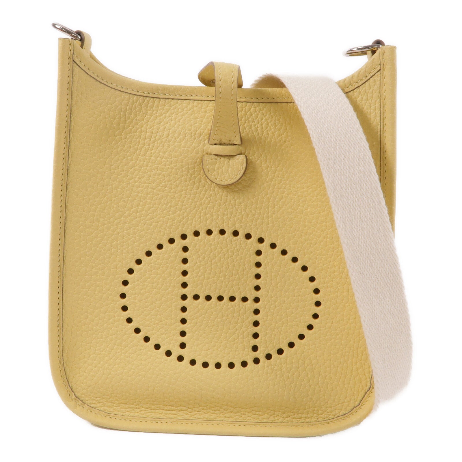 HERMES Clemence皮革Evelyne TPM肩背袋Jaune Poussin