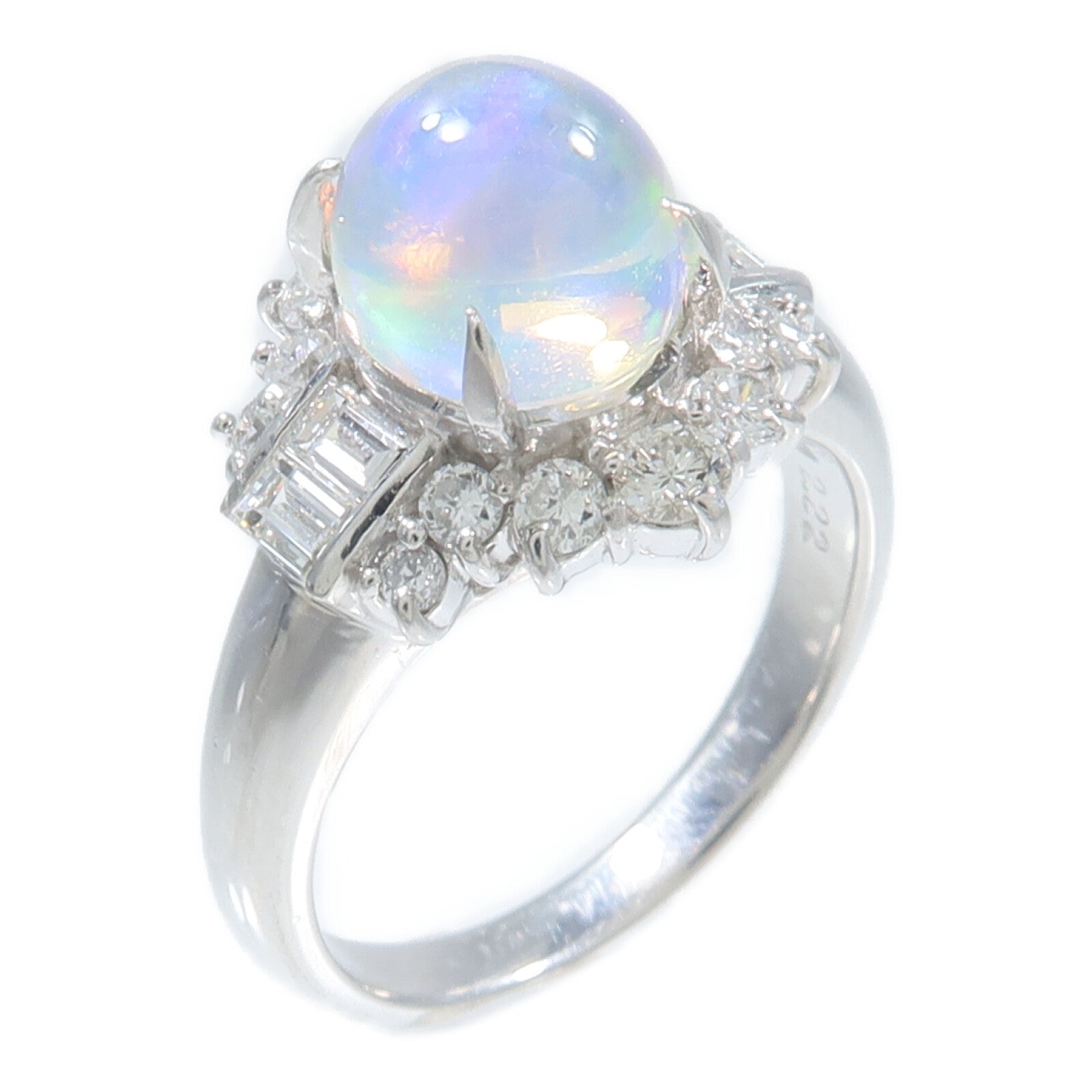 JEWELRY PT900鉑金Opal Diamond Ring蛋白石/鑽石戒指