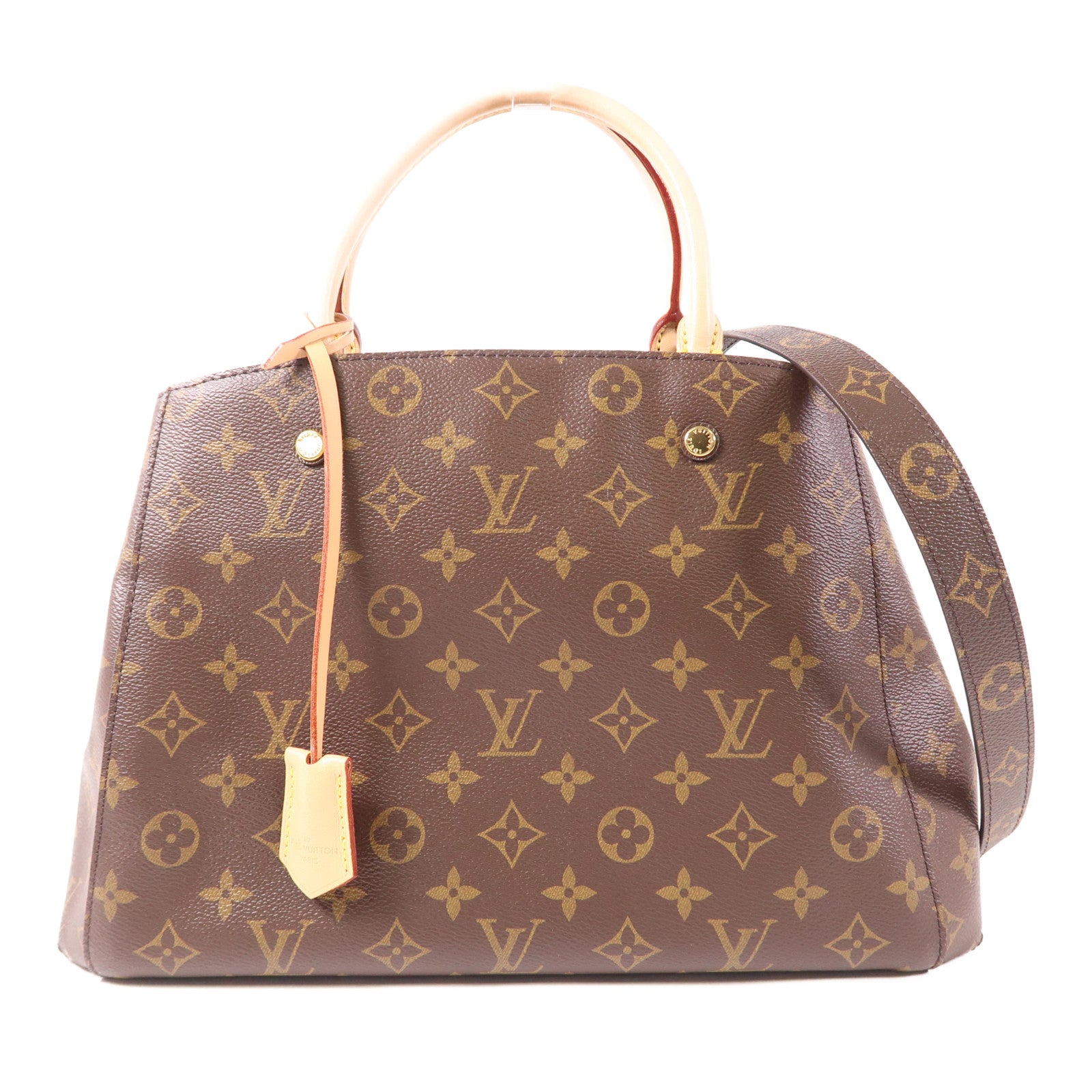 LOUIS VUITTON LV GHW Montaigne MM 2 Way Bag M41056 Monogram Brown
