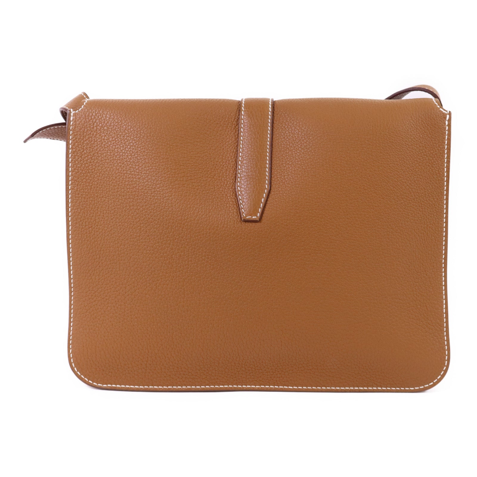 HERMES Togo皮革Steve Light Junior銀扣肩背袋Gold