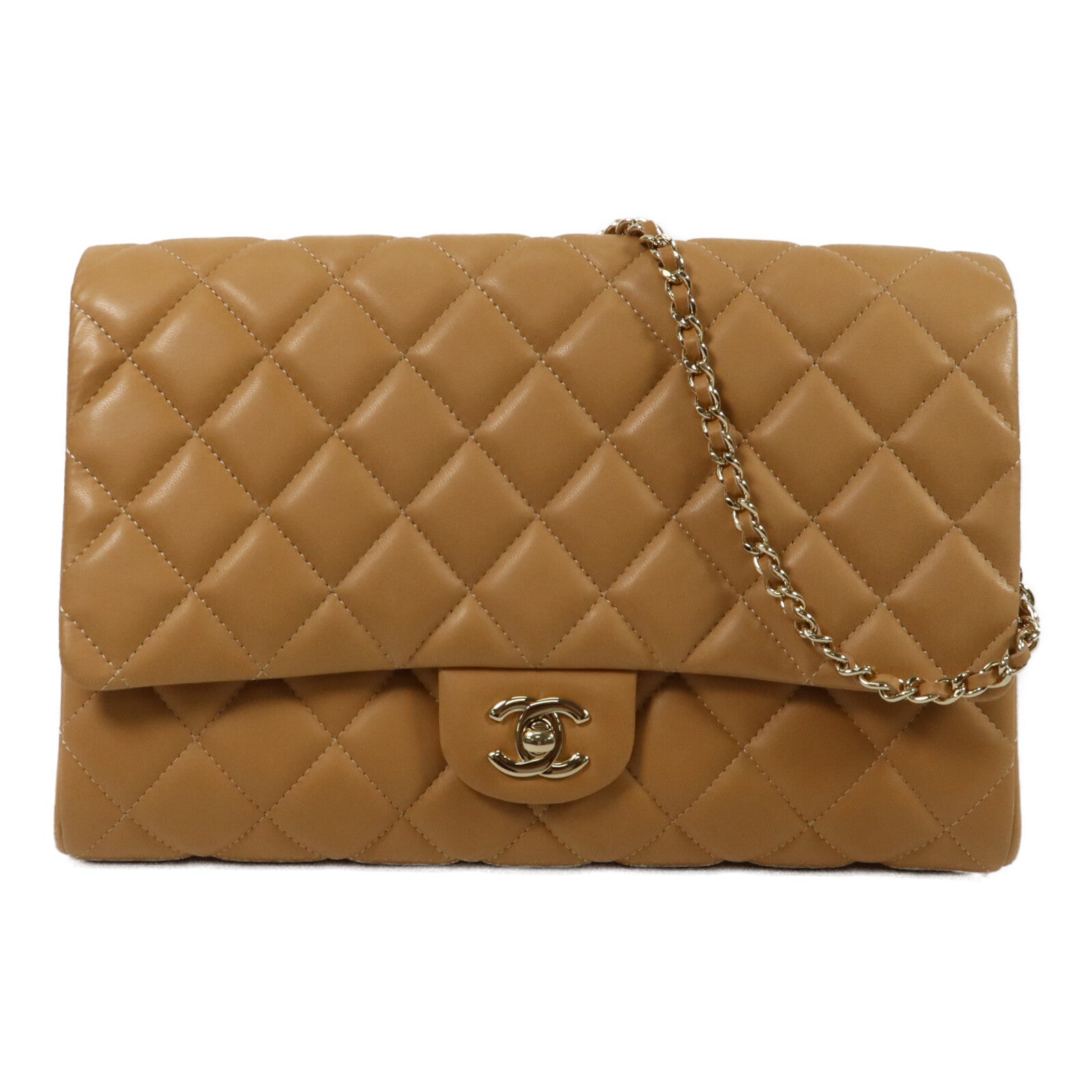 CHANEL 羊皮皮革Timeless Clutch Flap鏈帶肩背袋