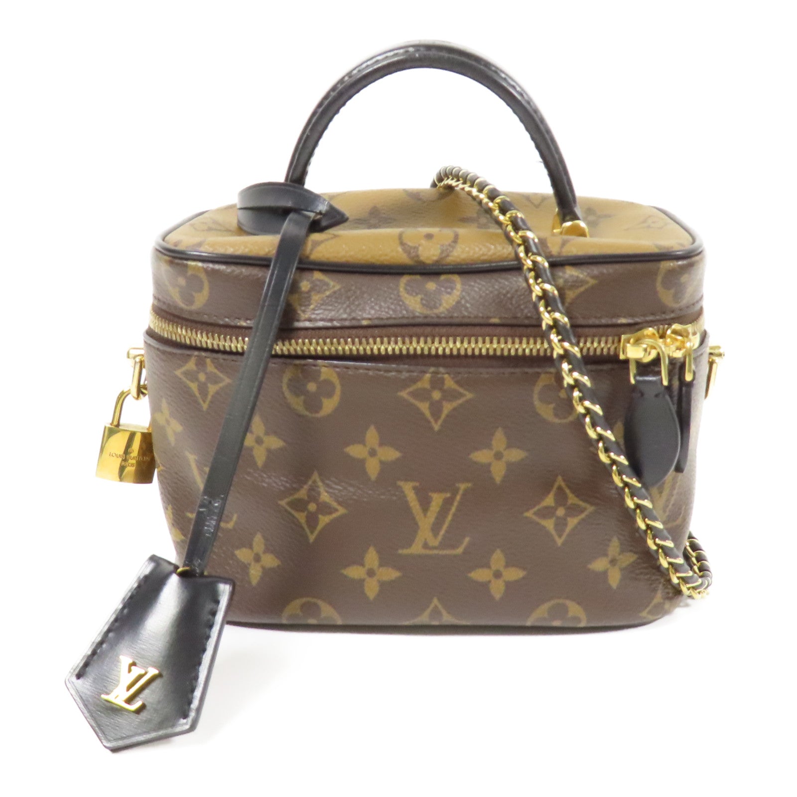 LOUIS VUITTON LV GHW Vanity PM 2 Way Shoulder Bag M45165 Monogram Reverse Brown
