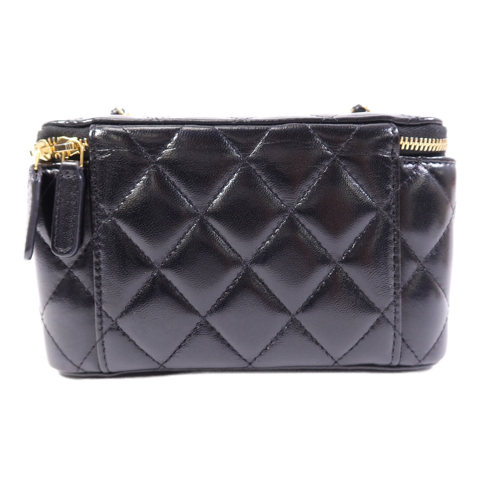 CHANEL 【激減優惠】皮革Vanity Case金扣鏈帶肩背袋