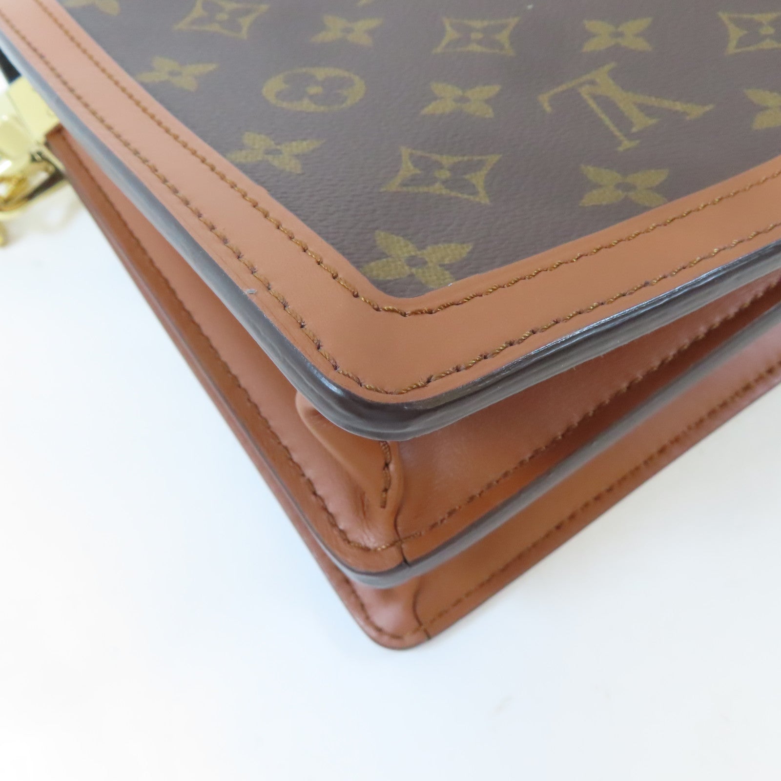 LOUIS VUITTON Monogram Dauphine MM金扣手挽肩背兩用袋啡色