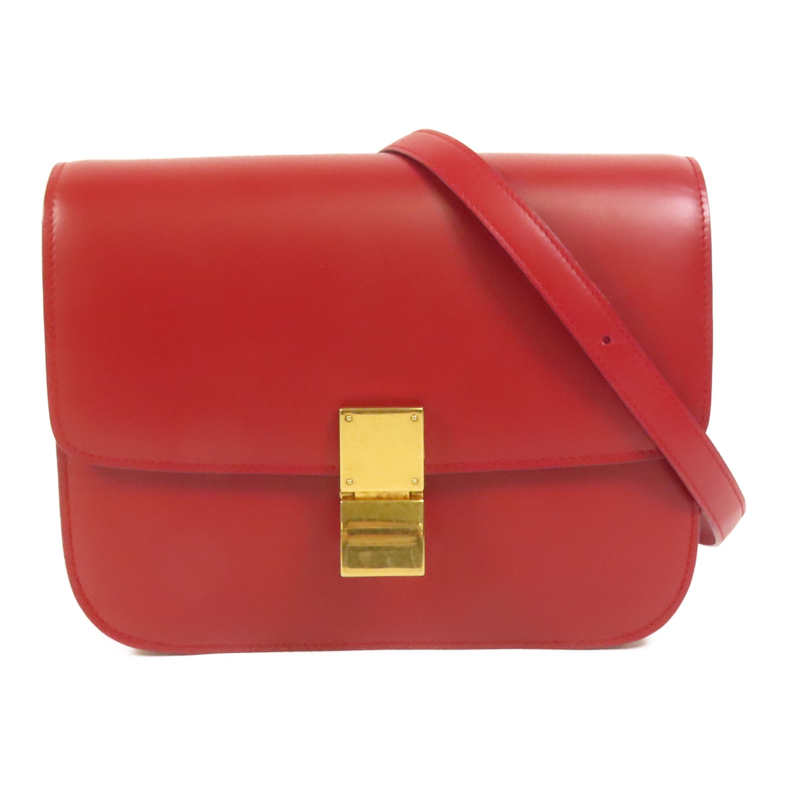 CELINE 牛皮皮革Classic Bag Medium金扣肩背袋