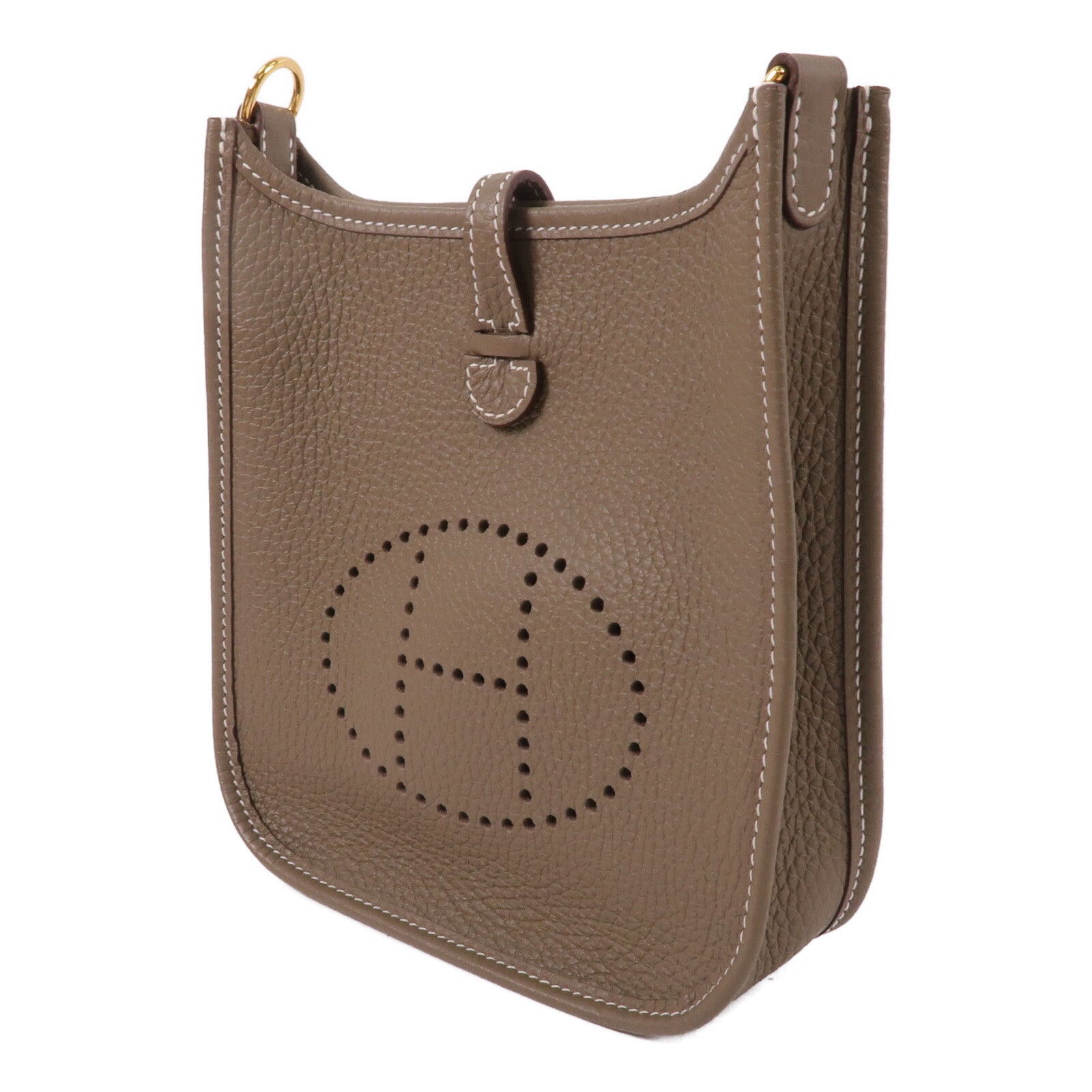 HERMES Clemence皮革Evelyne TPM肩背袋Etoupe