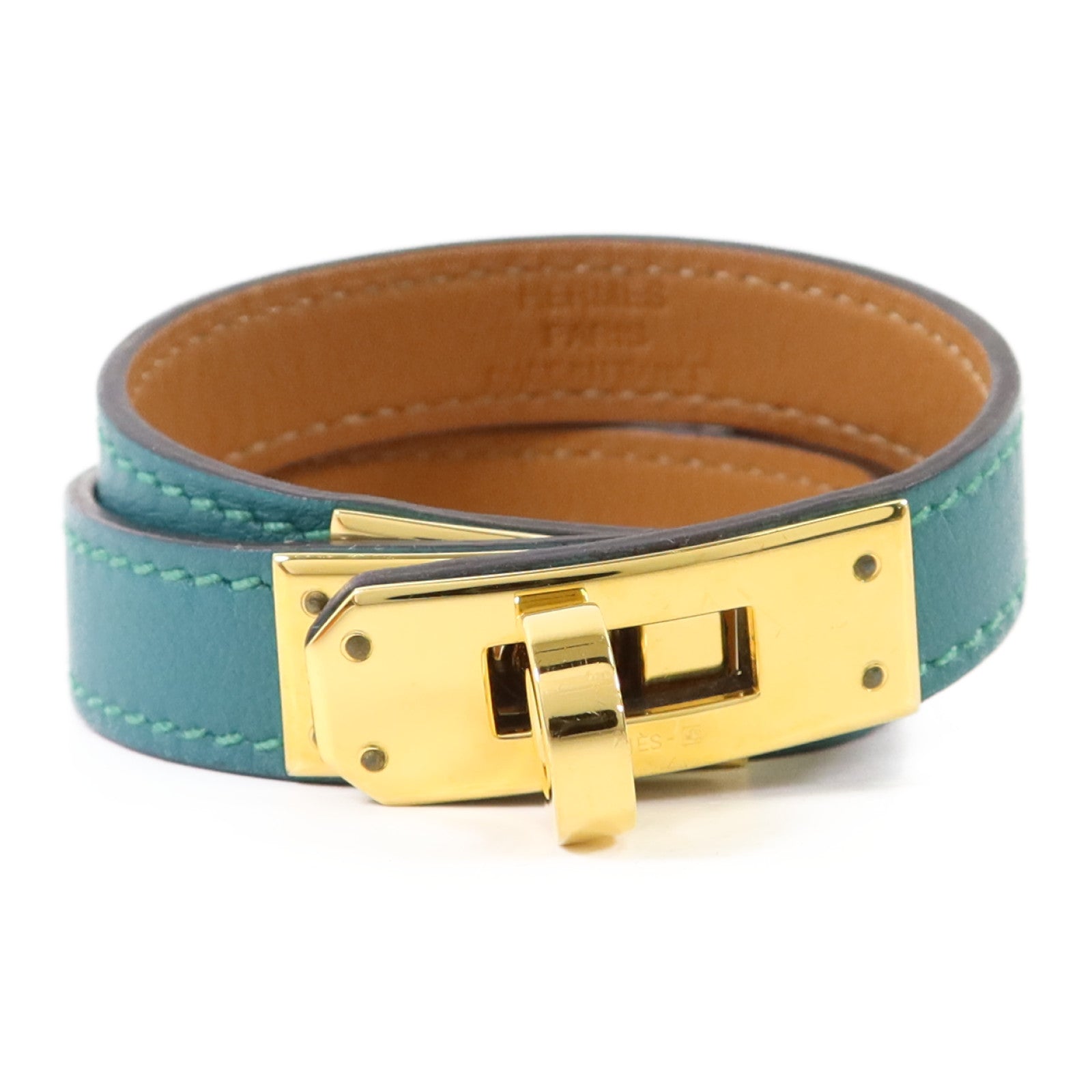 HERMES 【激減優惠】Swift皮革Kelly Double Tour Bracelet金扣手鐲