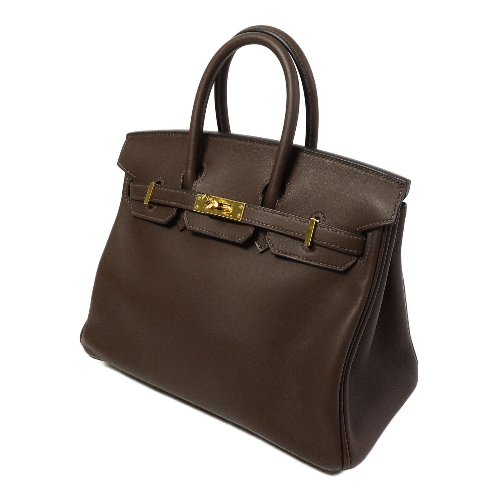 HERMES Swift皮革Birkin 25手挽袋Chocolat