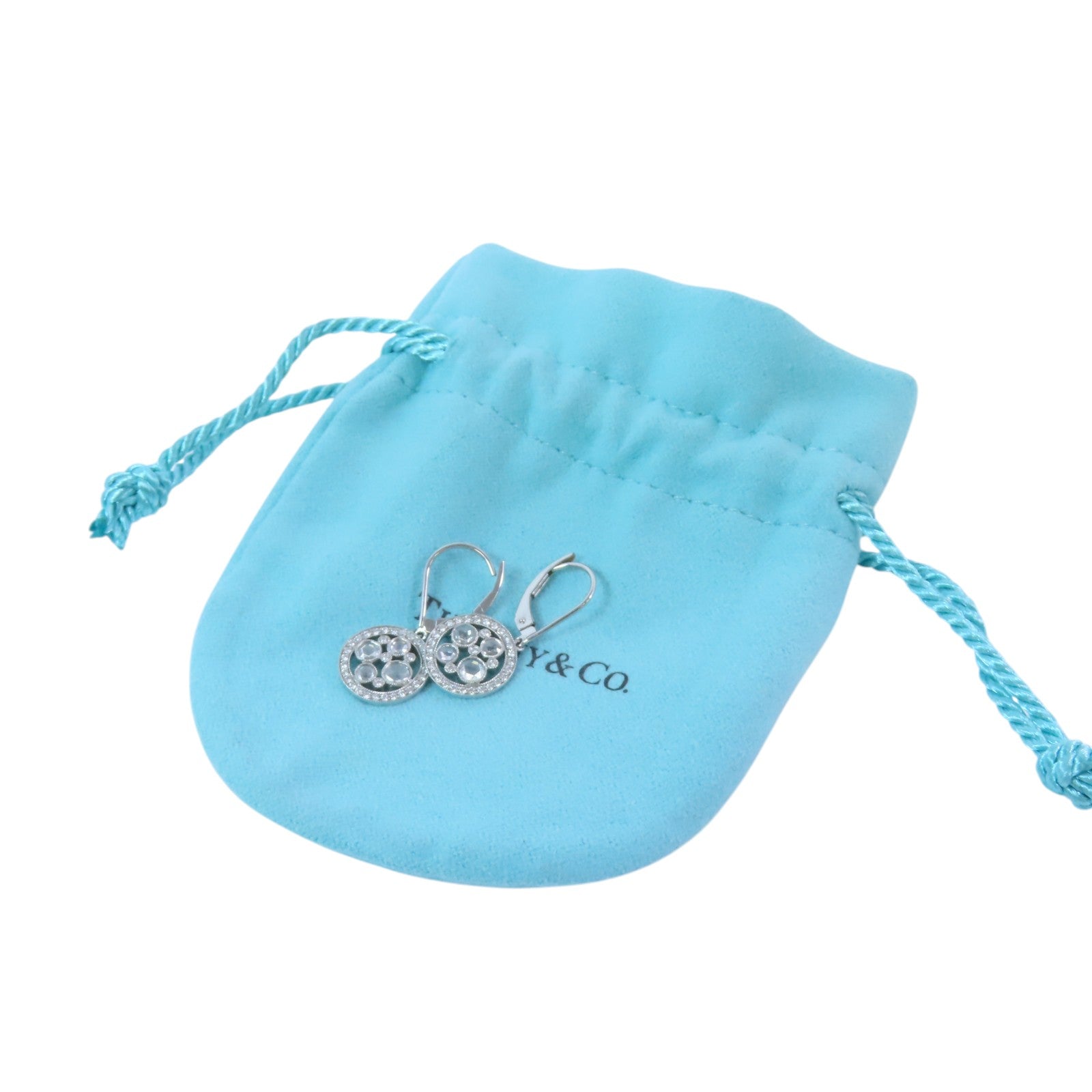 TIFFANY&CO PT950鉑金Diamond Drop Earrings鑽石耳環