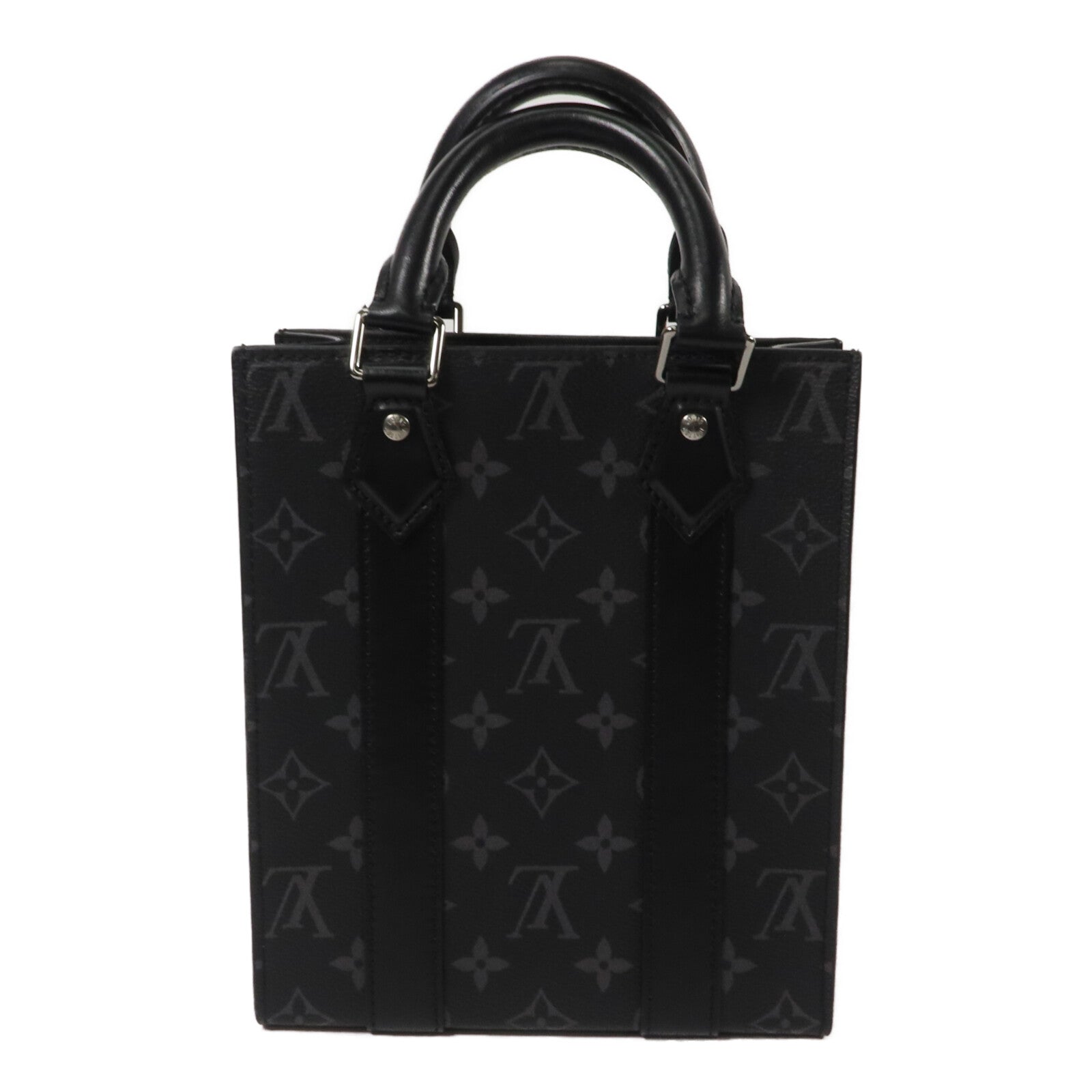 LOUIS VUITTON Monogram Eclipse Sac Plat Mini手挽肩背兩用袋