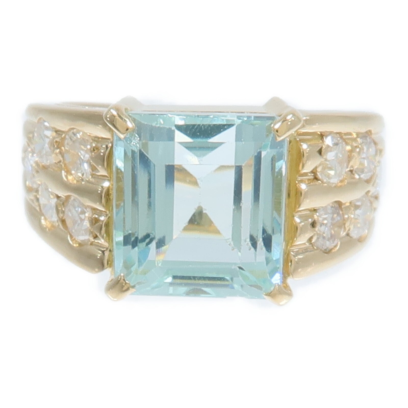 JEWELRY 18K黃金Aquamarine Diamond Ring藍晶/鑽石戒指
