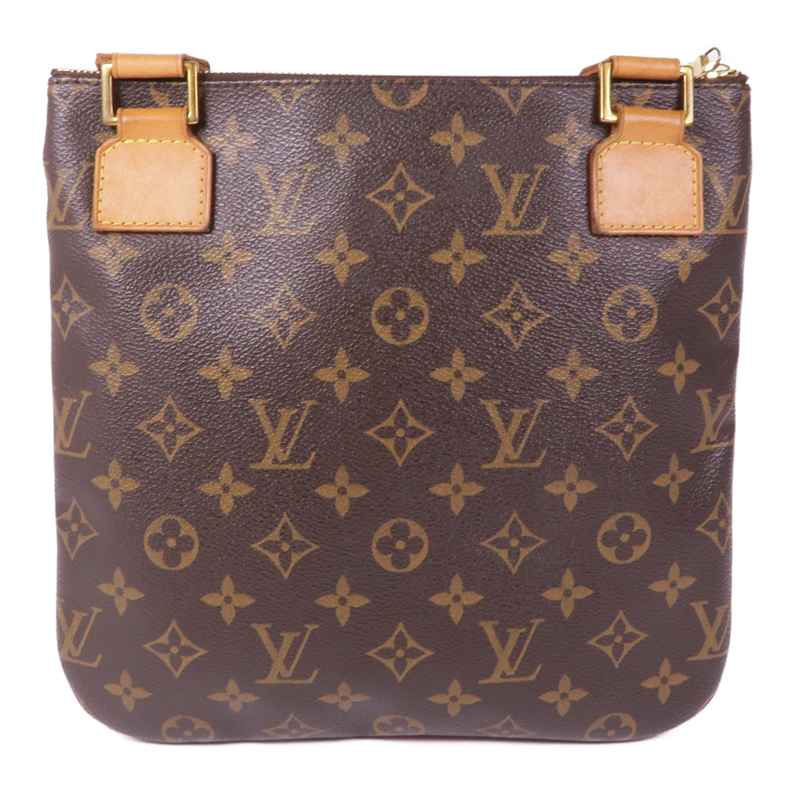LOUIS VUITTON Monogram Pochette Bosphore金扣肩背袋棕色