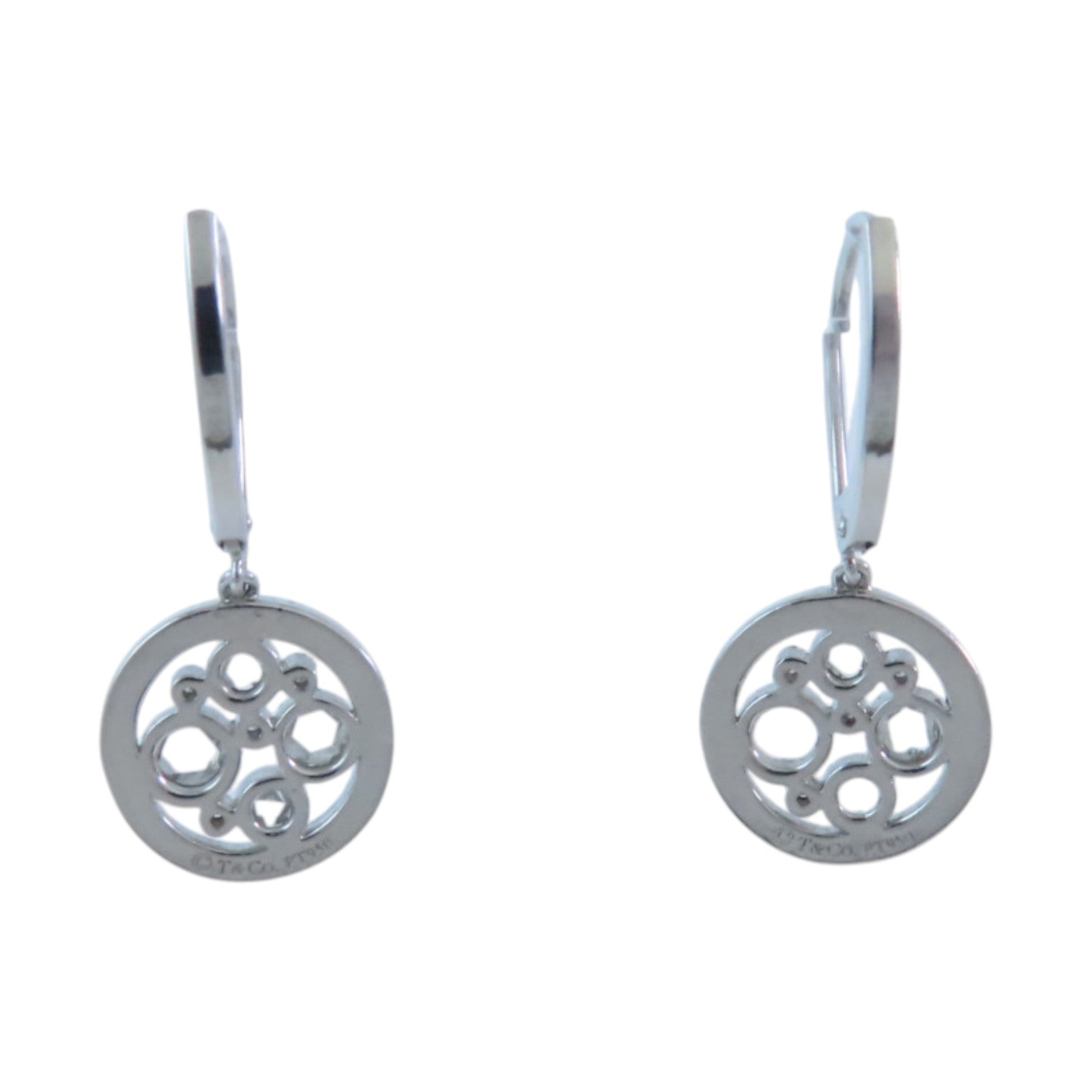 TIFFANY&CO PT950鉑金Diamond Drop Earrings鑽石耳環