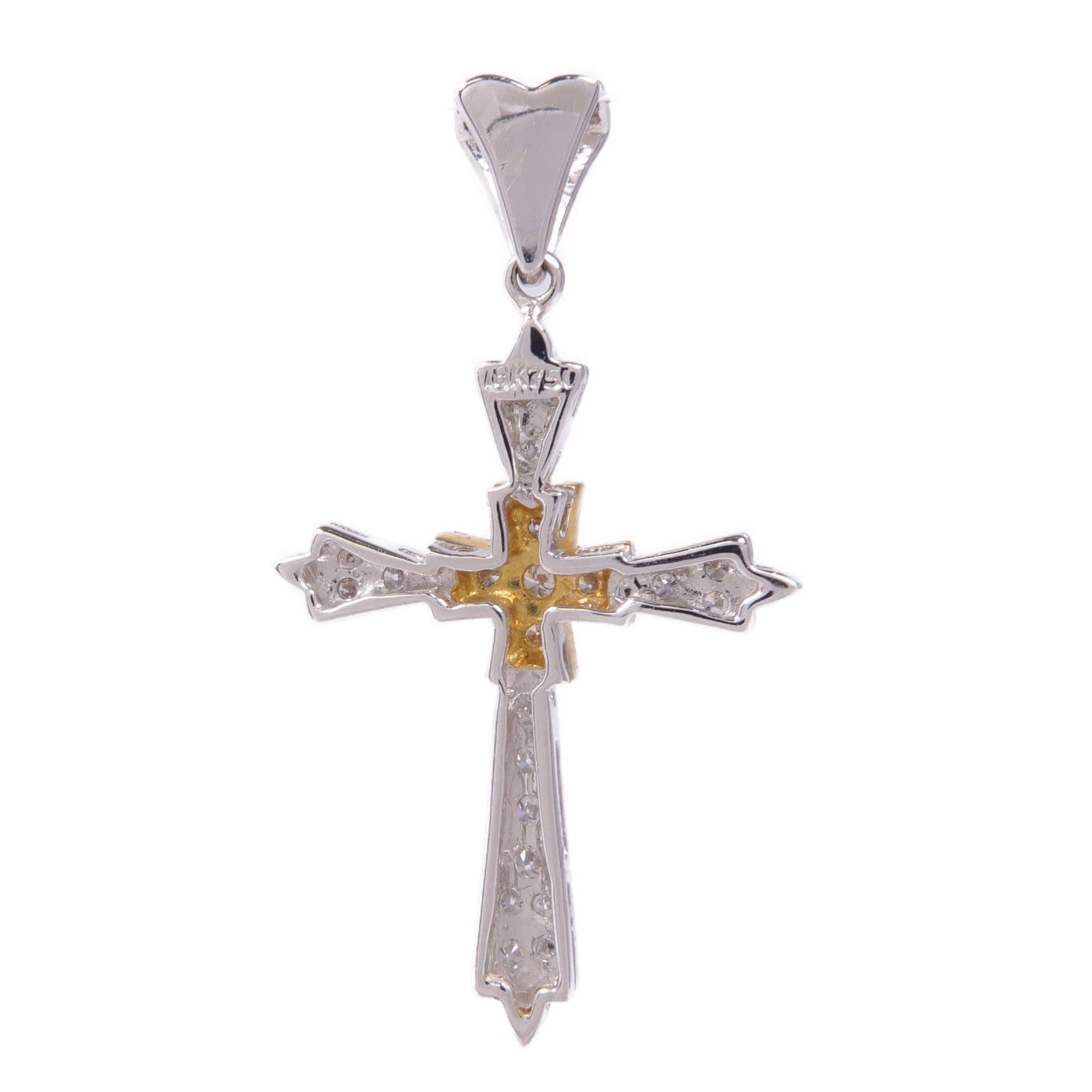 JEWELRY Diamond Pendant Top 18K Yellow White Gold