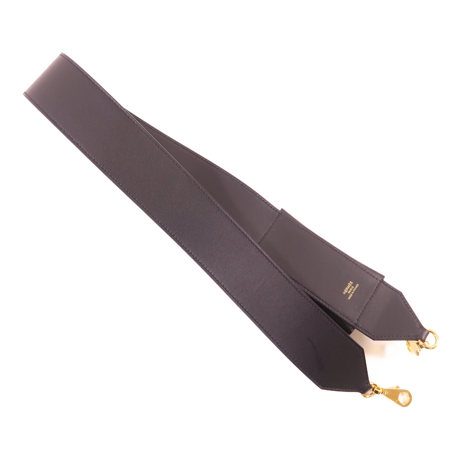 HERMES 【激減優惠】Swift皮革/Epsom皮革Kelly Pocket Bag Strap金扣肩帶Noir