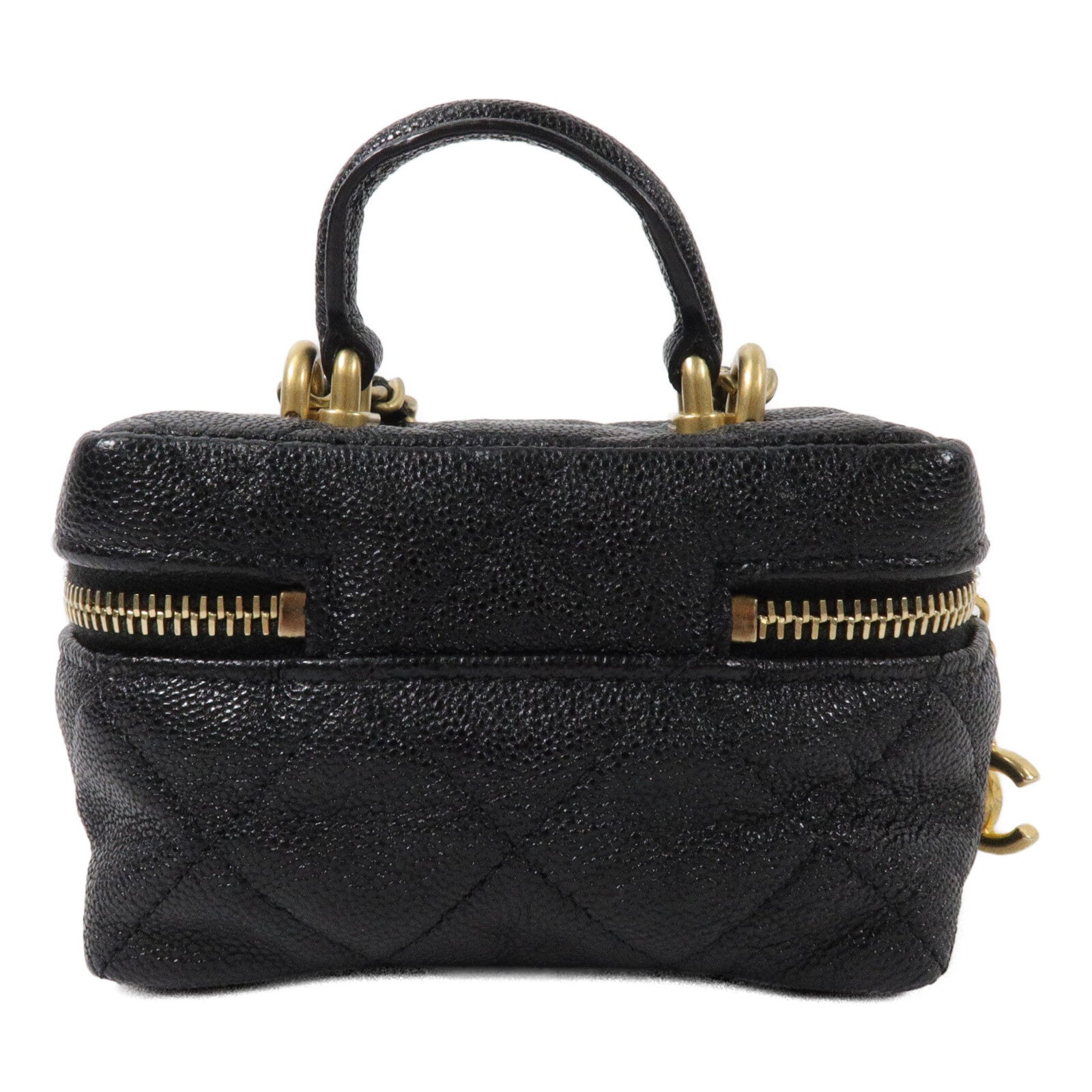CHANEL 牛皮皮革Mini Vanity Case鏈帶手挽肩背兩用袋