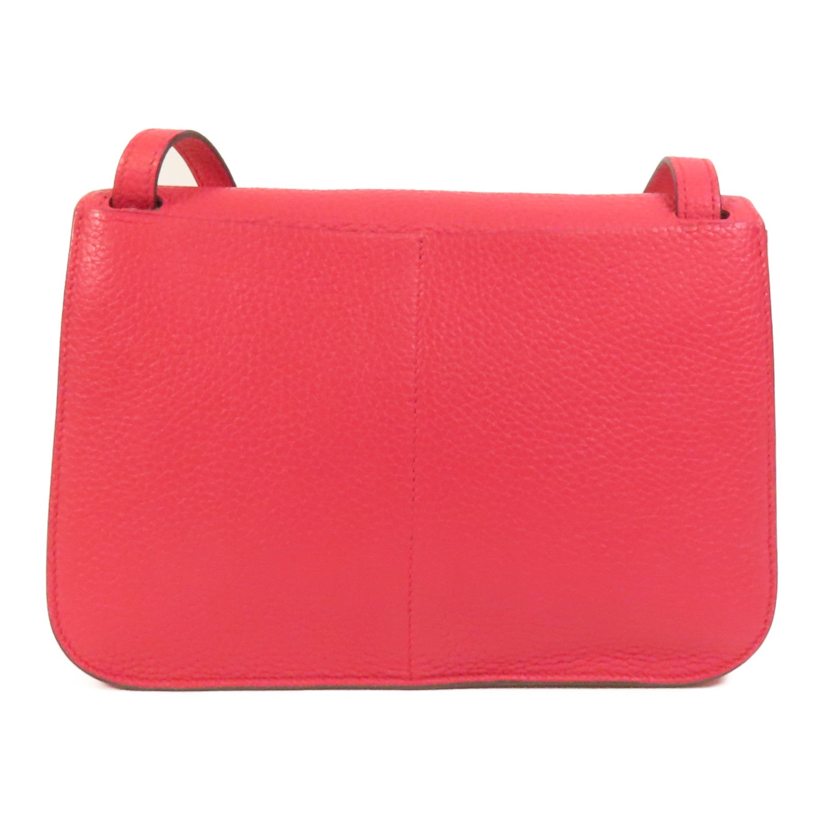 HERMES Clemence皮革Halzan 25銀扣手挽肩背兩用袋Rose Extreme