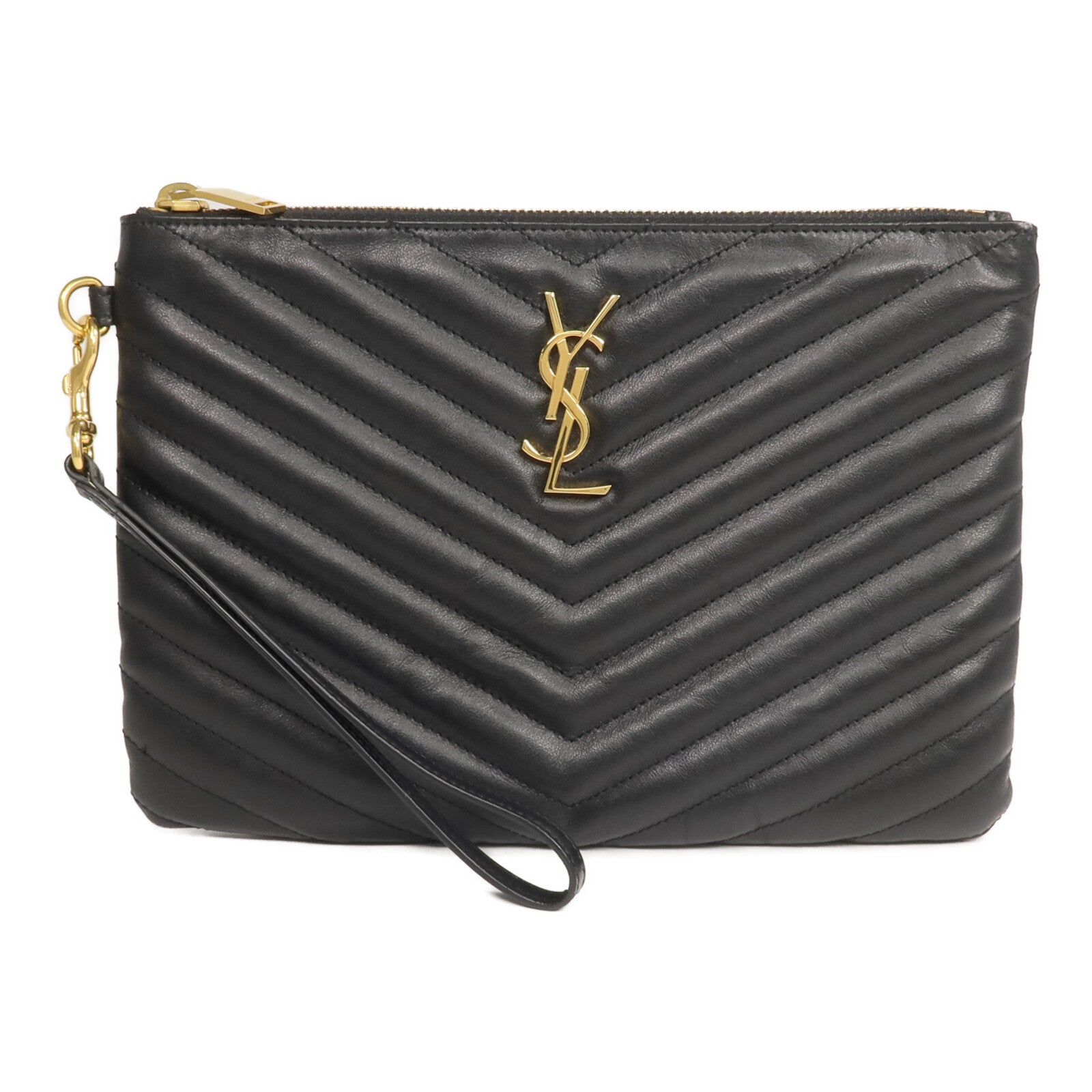 SAINT LAURENT 牛皮皮革Pouch手拿包