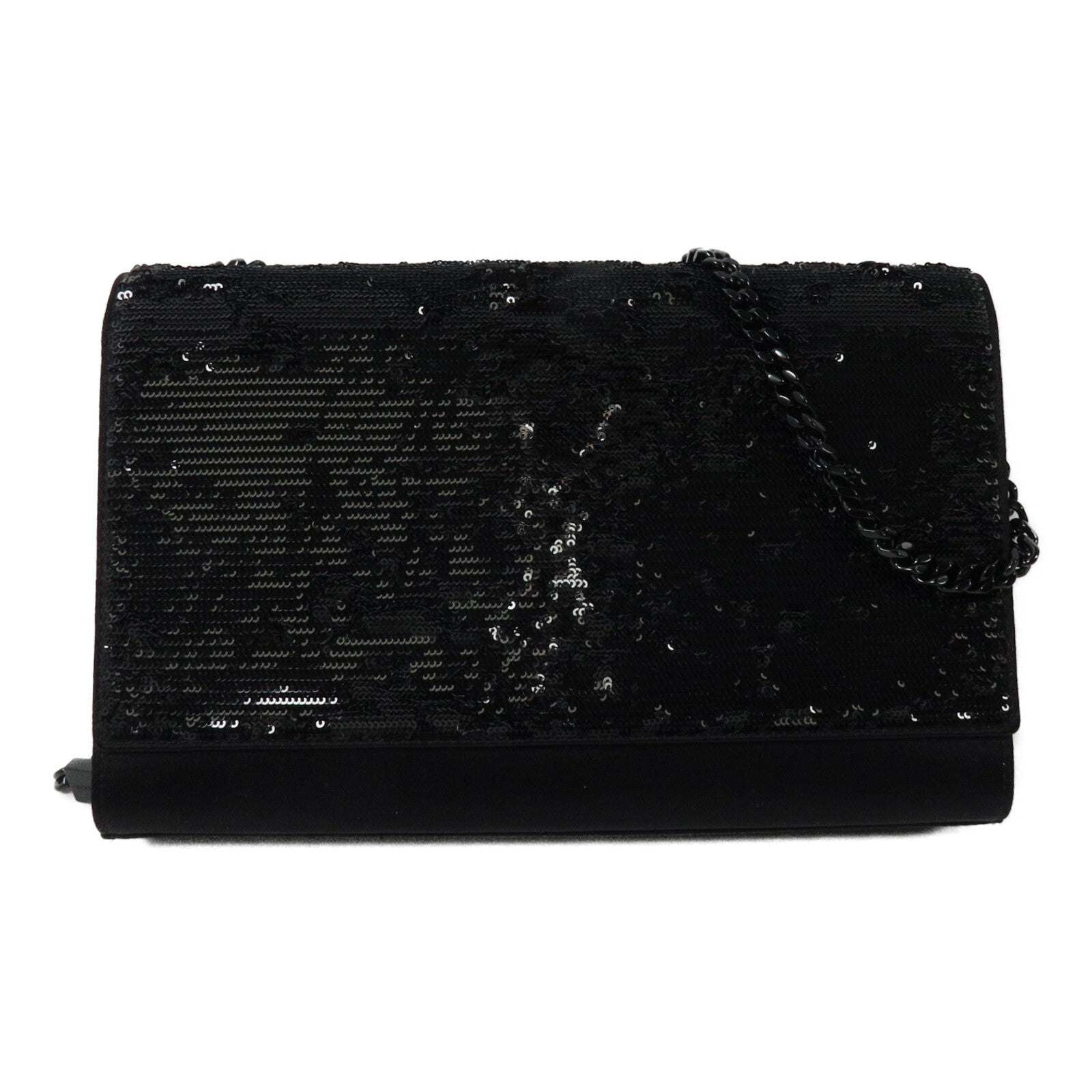 SAINT LAURENT 絲質/珠片Shoulder Bag鏈帶肩背袋
