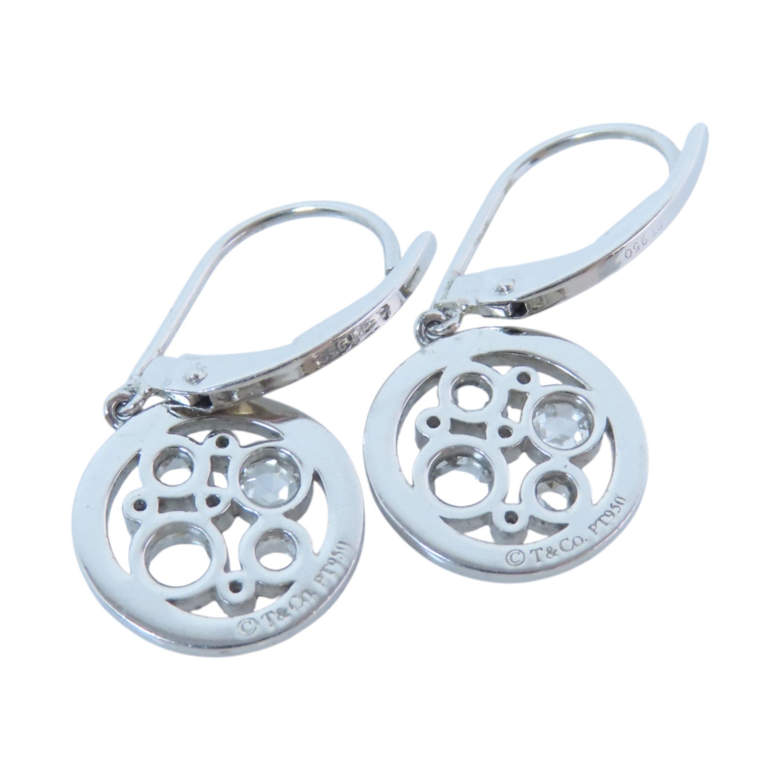 TIFFANY&CO PT950鉑金Diamond Drop Earrings鑽石耳環